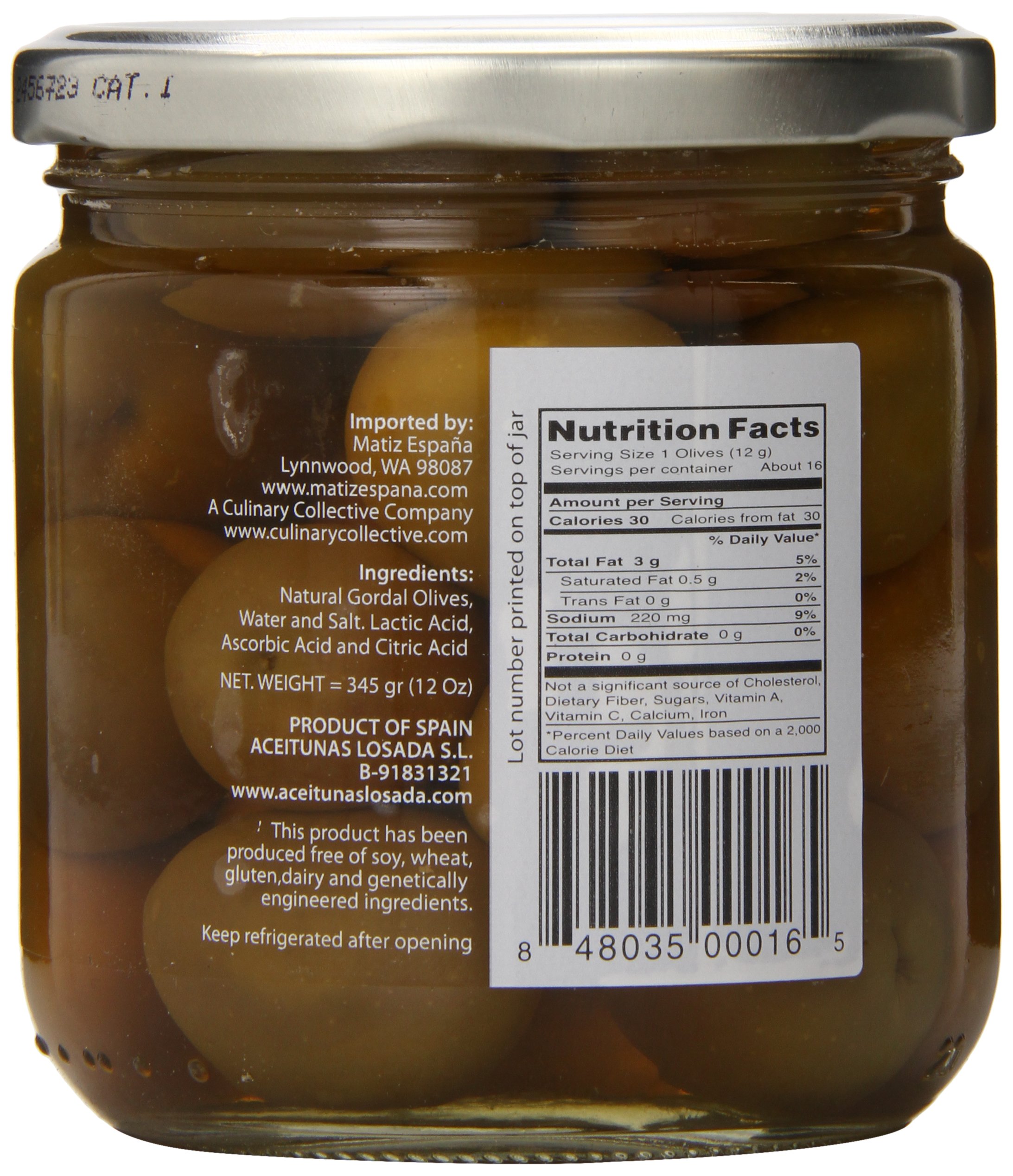 Dequmana Gordal Olives - Premium Spanish Green Olives, 7 oz Jar - Perfect for Salads, Charcuterie Boards & Mediterranean Recipes