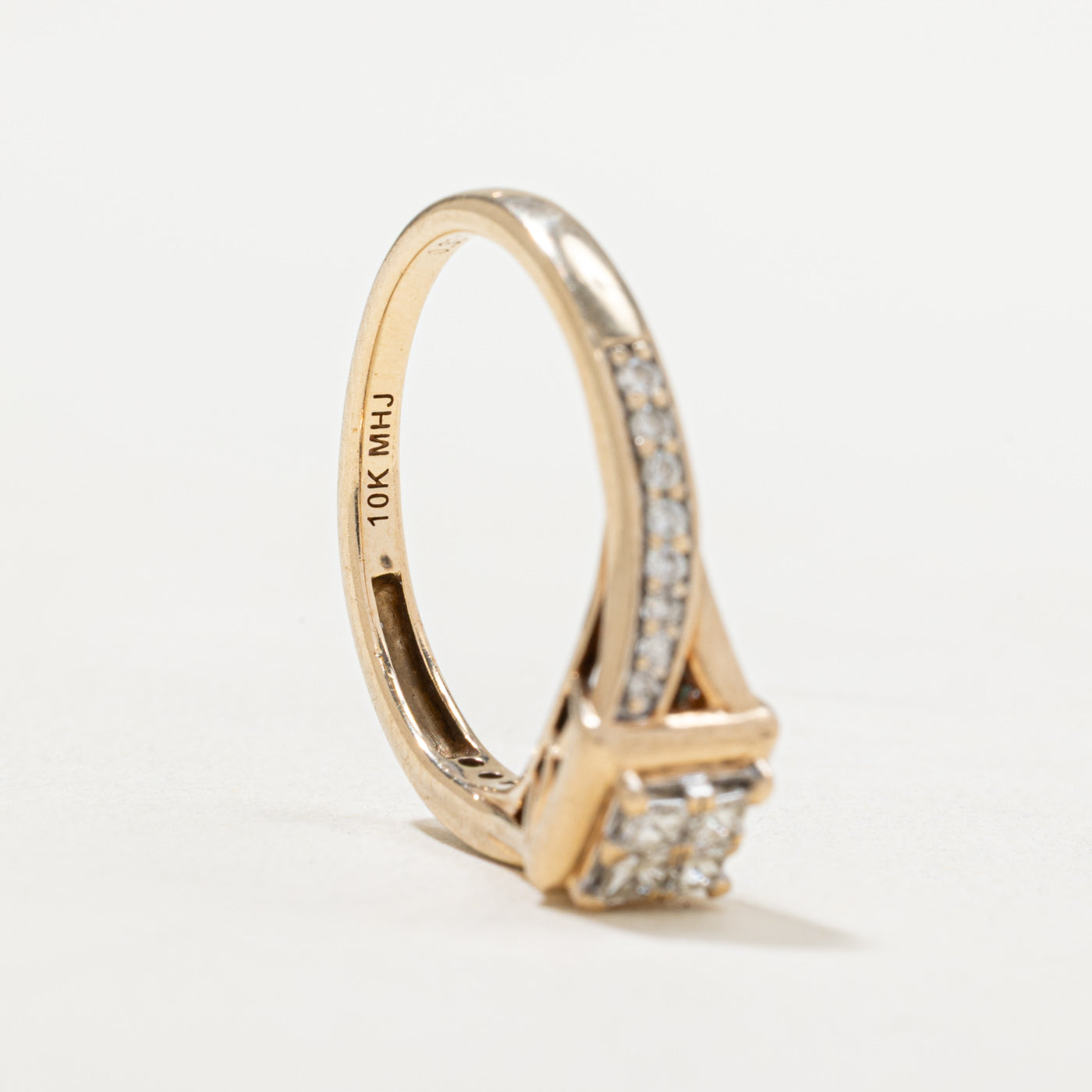 0.33ctw Diamond Grid Tapered Ring - Size 7.25 | Elegant Stackable Wedding Band for Women | Perfect for Engagement, Anniversary & Everyday Wear