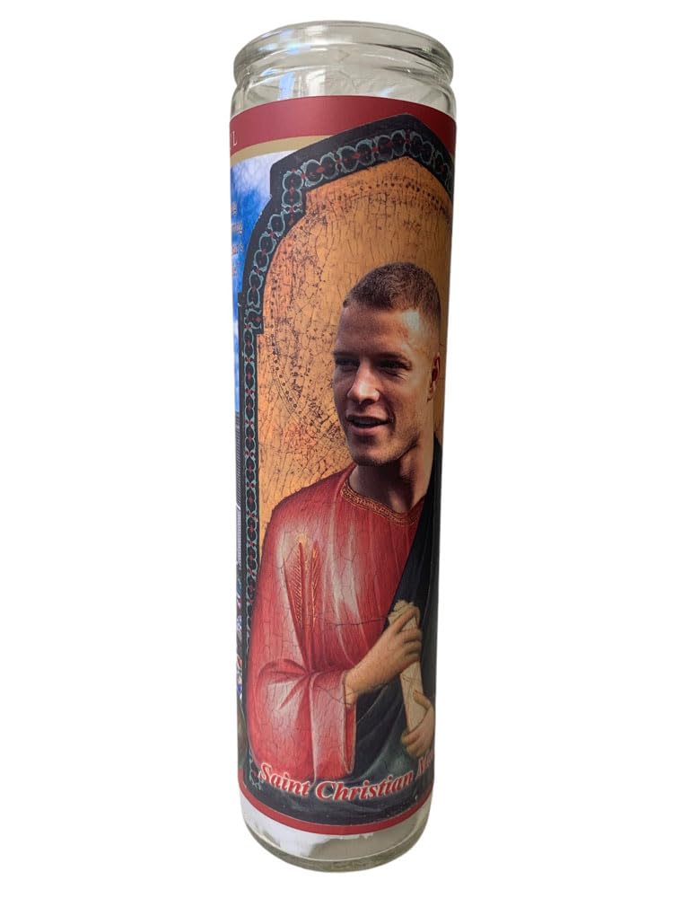 49ers Christian McCaffrey Prayer Candle - NFL Gameday Devotional Candle for 49ers Fans - Perfect for Game Day Rituals, Home Altars & Sports Memorabilia Collections