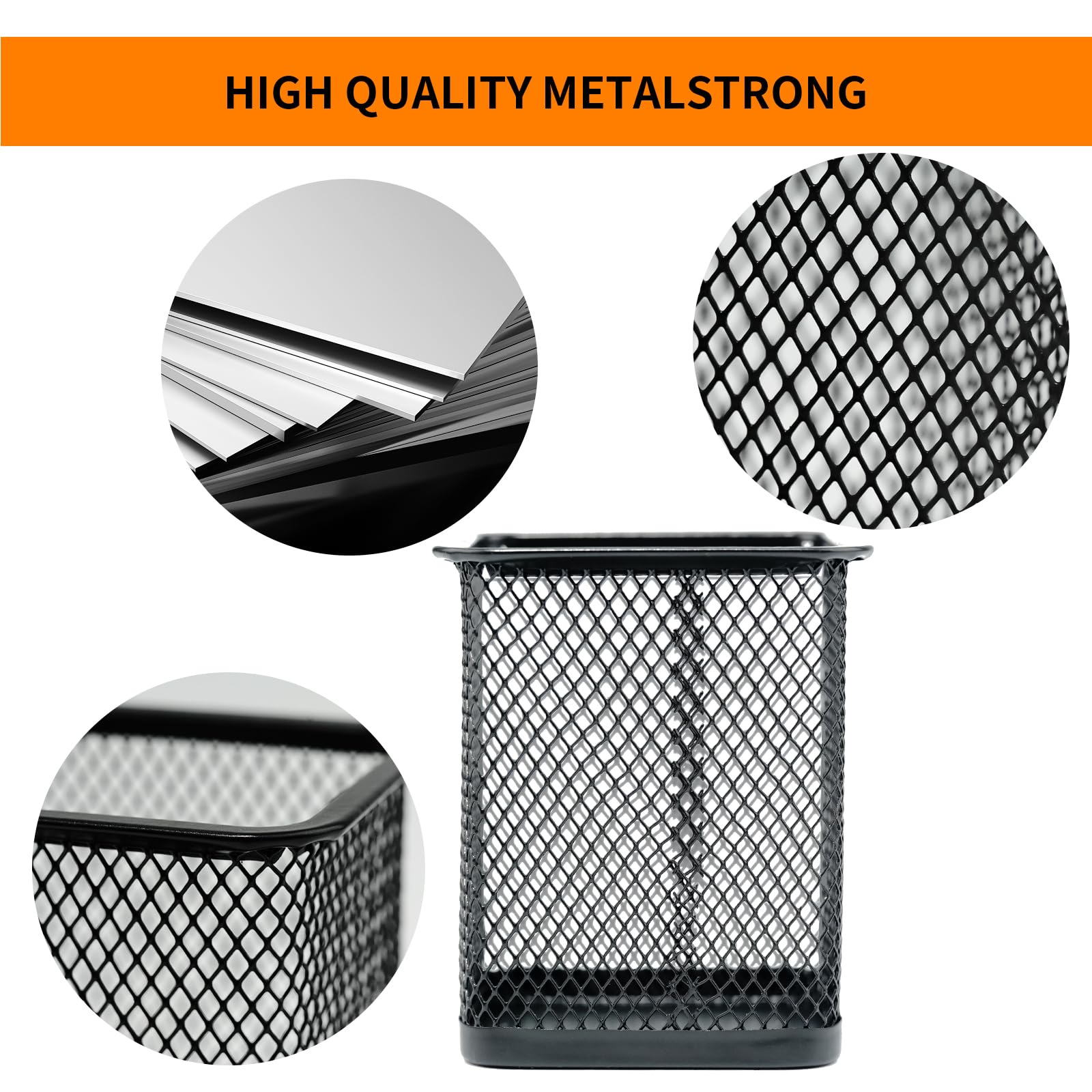 Metal Mesh Pen Holder for Desk - Stylish Wire Pencil Cup Organizer for Office Supplies, Perfect for Home, Office, and School Use