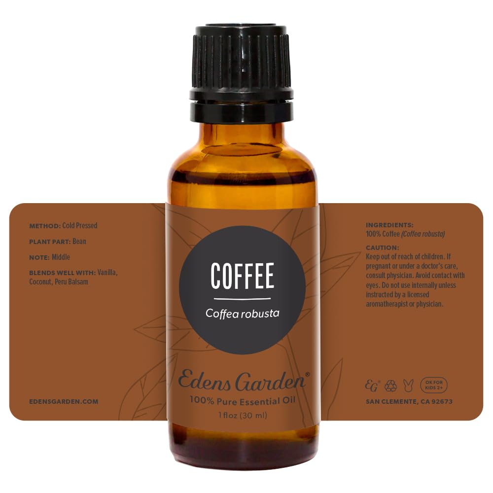 Edens Garden 100% Pure Coffee Essential Oil - Premium Grade Undiluted Natural Therapeutic Aromatherapy Oil for Diffusers, Skin Care, Hair Care & Relaxation - 30ml (1 fl oz) - Perfect for Stress Relief, Home Spa & Massage Therapy