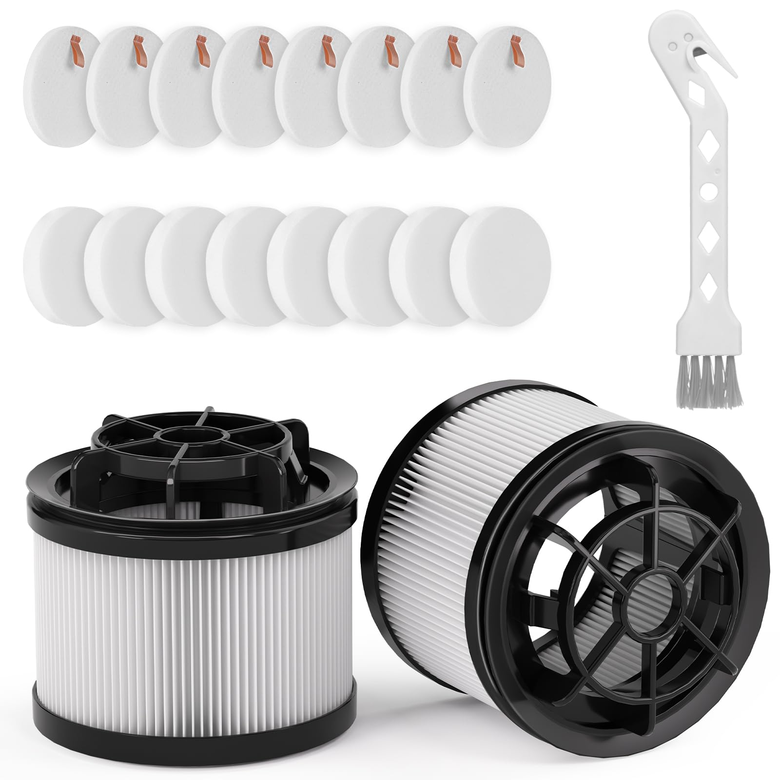 18-Pack LVAC-200 Vacuum Filter Replacement Set - Compatible with Levoit LVAC-200 Cordless Stick Vacuum (Model LSV-V201-WUS) - Includes 8 Pre-Motor & 2 Post-Motor Filters - Perfect for Home Cleaning, Pet Hair Removal & Allergen Reduction