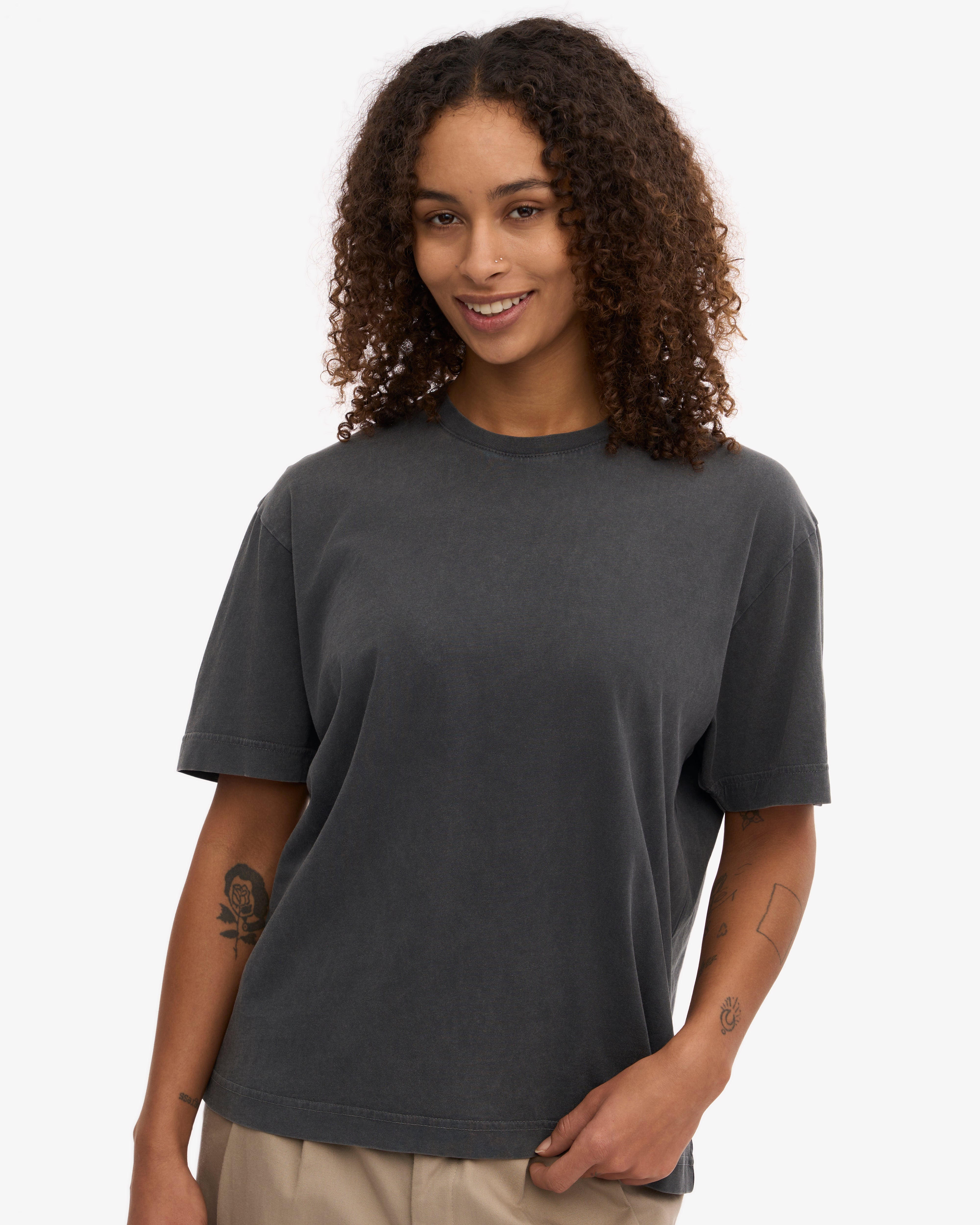 Oversized Organic Cotton T-Shirt for Men & Women | Faded Black | Soft & Comfortable | Perfect for Casual Wear, Loungewear & Everyday Outfits