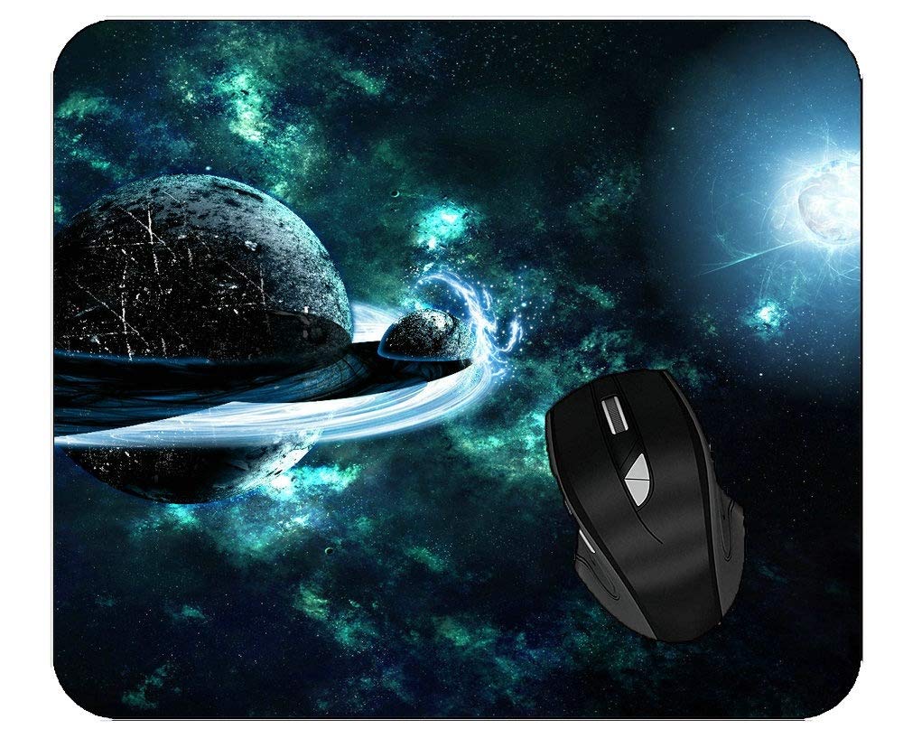 Premium Saturn-Themed Gaming Mouse Pad with Non-Slip Base & Stitched Edges - Large Extended RGB Mouse Mat for PC, Laptop, Office & Esports Gaming (Space Planet Design)