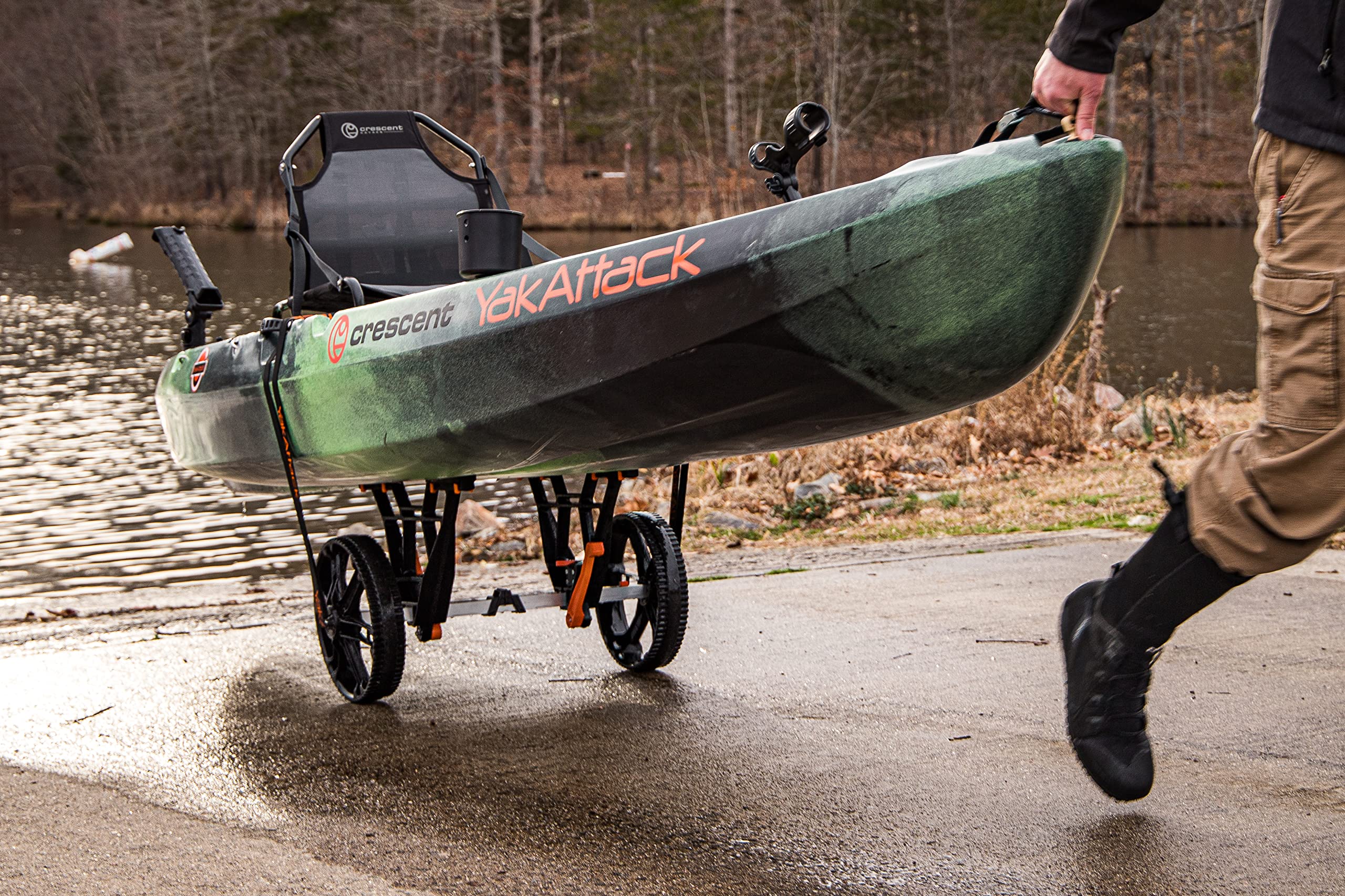 YakAttack TowNStow Kayak Cart - Adjustable Collapsible Kayak Carrier Dolly for Easy Transport | Kayak Fishing Accessories | Perfect for Beach, River & Outdoor Adventures