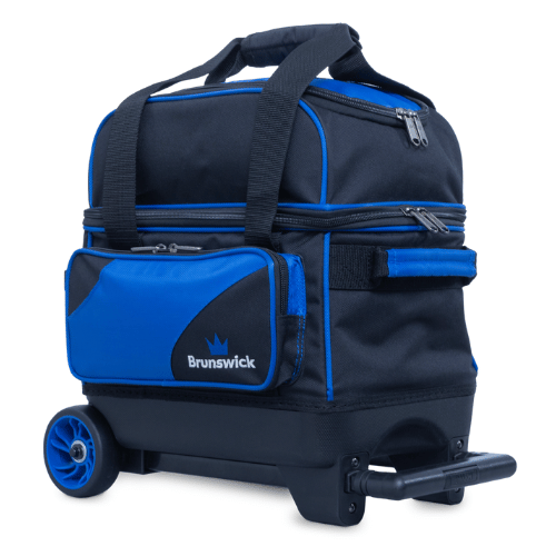 Brunswick Zone Single Roller Blue Bowling Bag - Durable & Lightweight for League Play & Practice | Perfect for Men, Women & Youth Bowlers | Fits Bowling Shoes & Accessories
