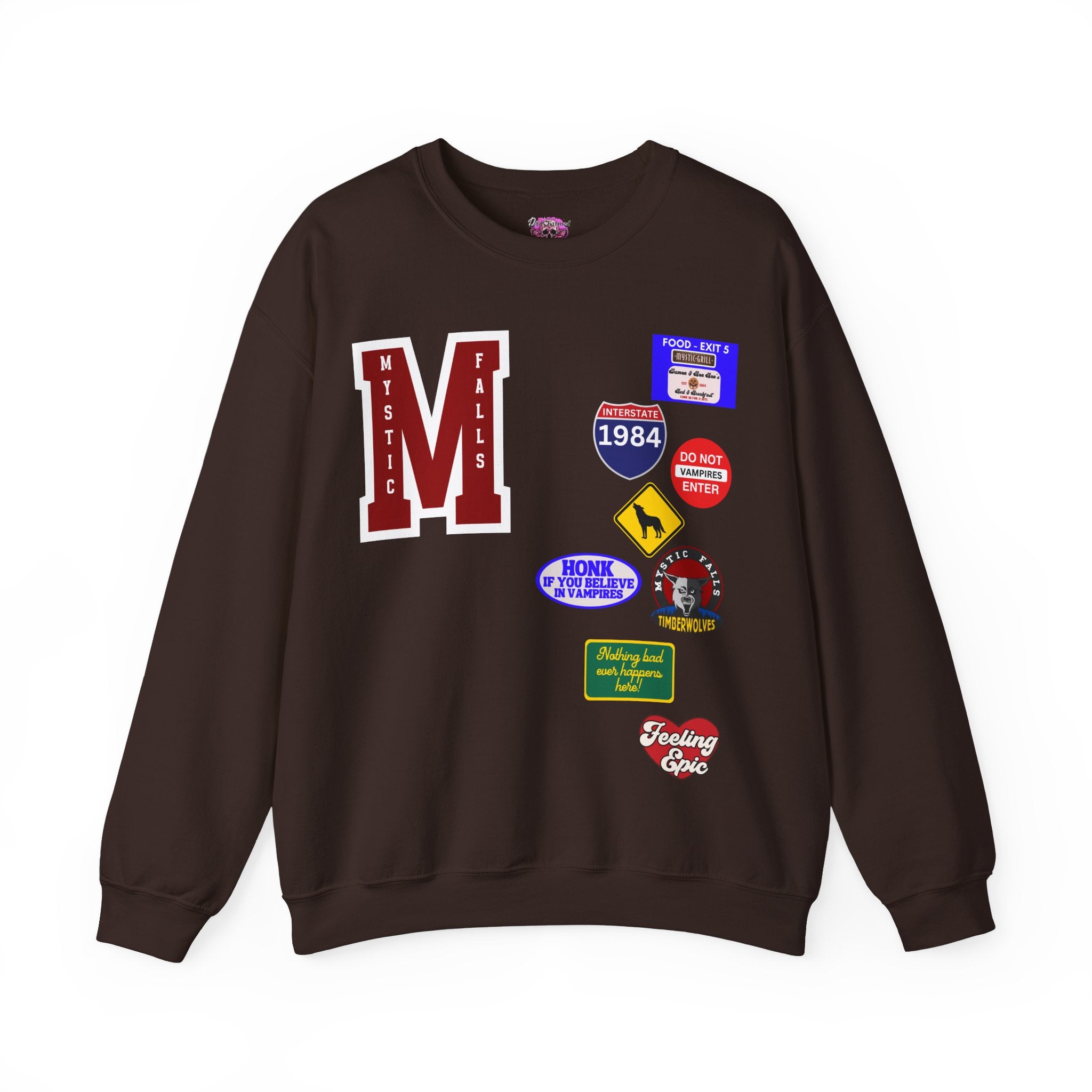 Mystic Falls Roadtrip Crewneck Sweatshirt - Comfortable Unisex Pullover for Travel & Adventure | Perfect for Road Trips, Camping & Outdoor Activities