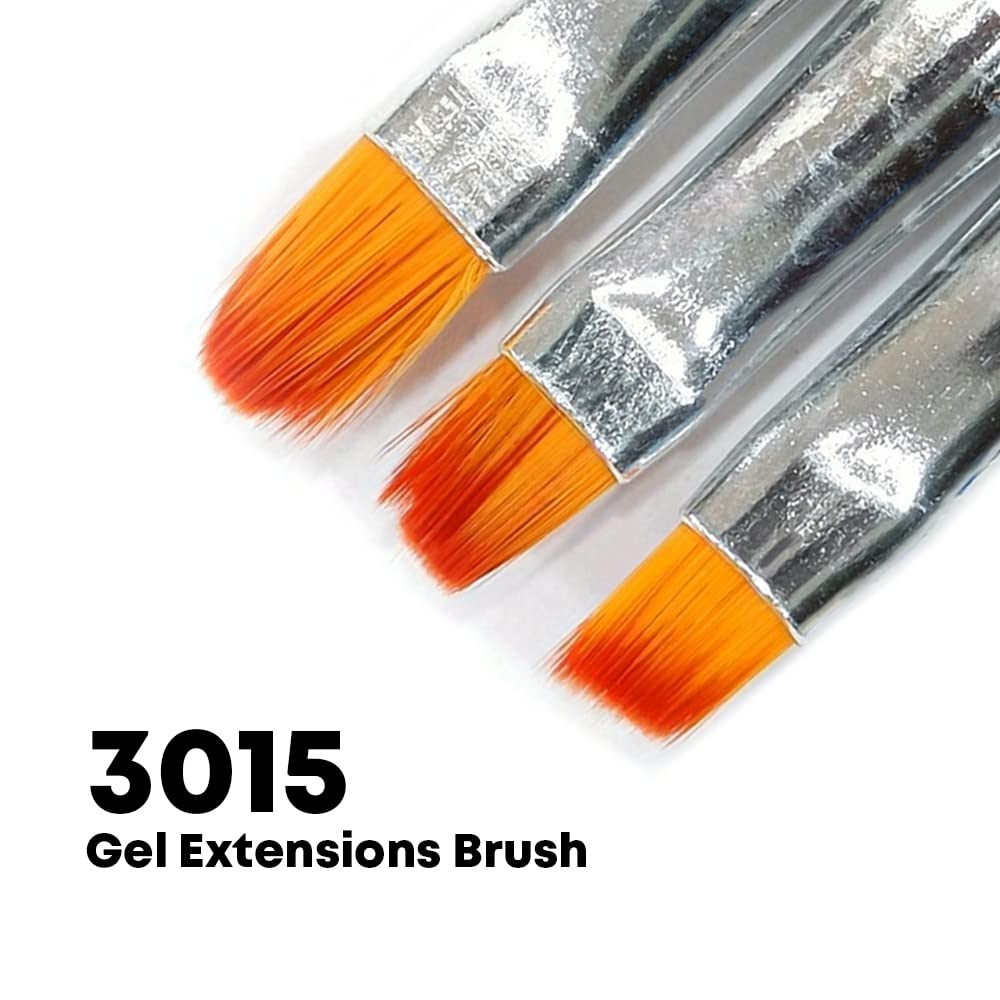 Savni Professional Gel Nail Extension Brush Set of 3 - Perfect for DIY Manicures, Salon Nail Art & Acrylic Nail Designs