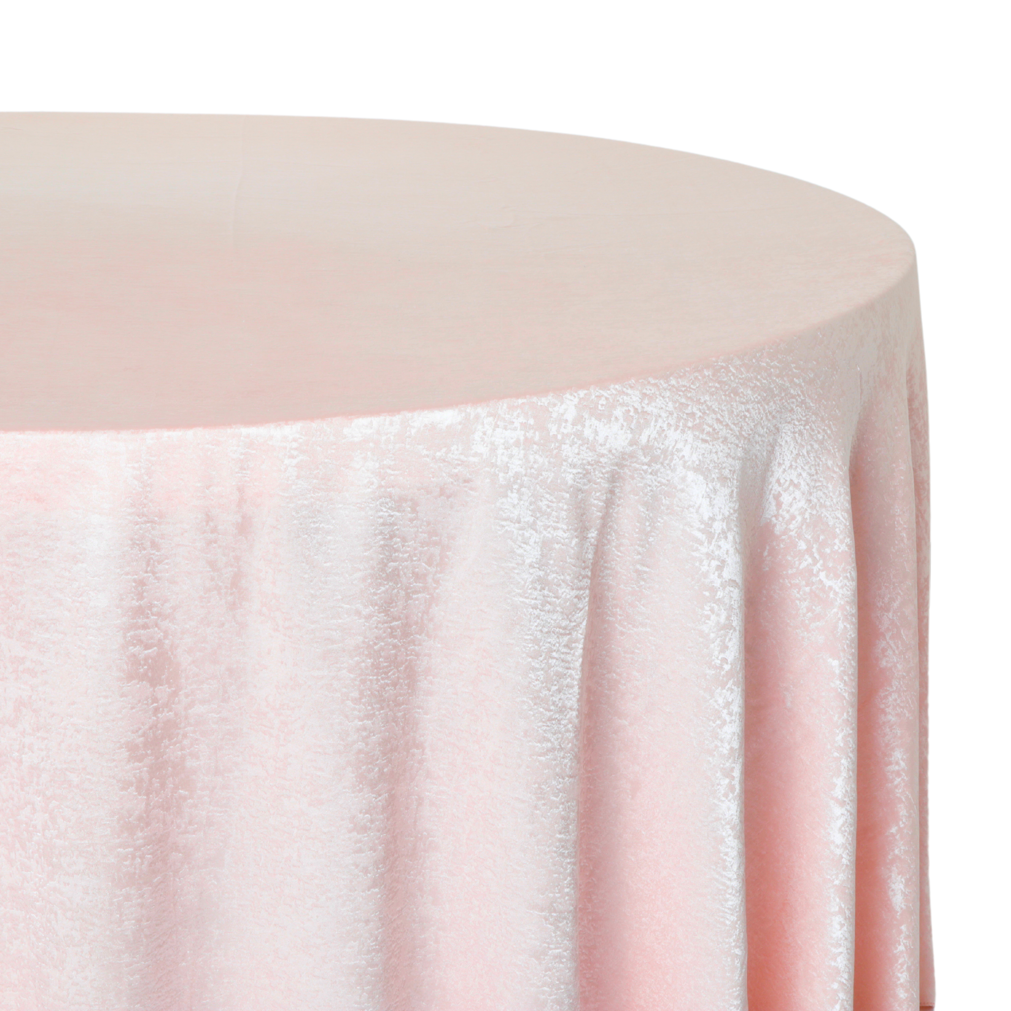 Crinkle Shimmer 120-Inch Round Tablecloth - Blush Rose Gold for Weddings, Parties & Special Events
