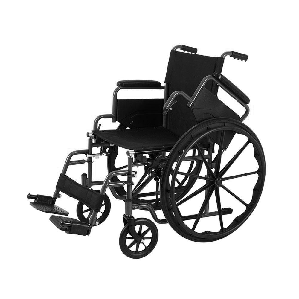 Rhythm Flow K1 Basic Wheelchair with Removable Desk-Length Arms - Lightweight Mobility Aid for Home, Office & Travel Use