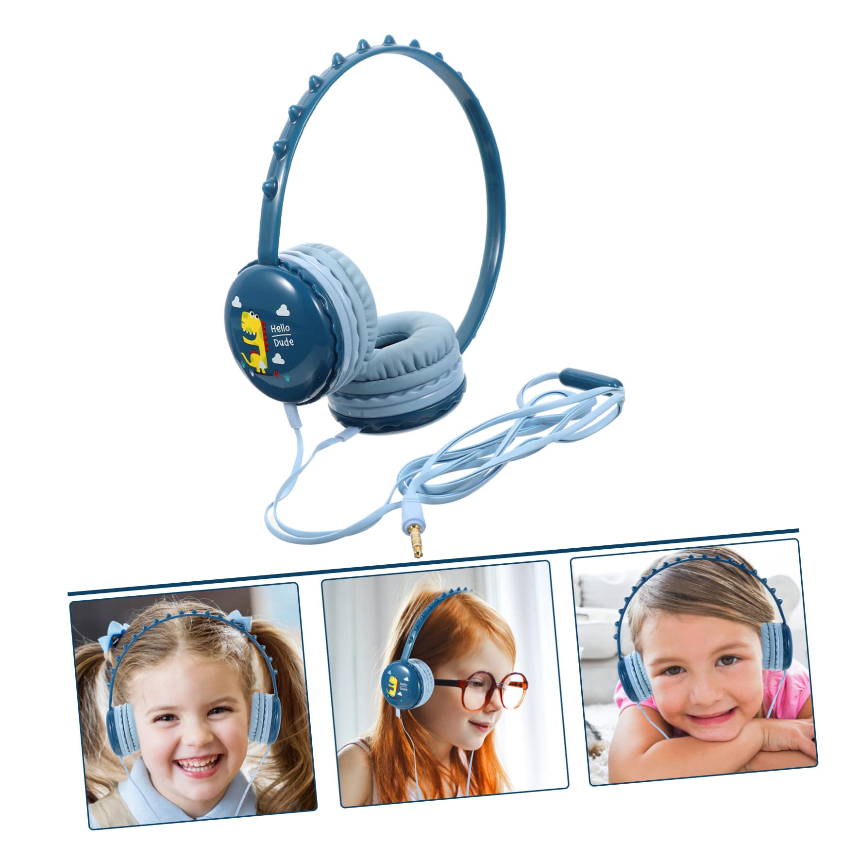 BESTonZON Kids Wired Headphones with Microphone - Dinosaur Shaped Gaming Headset for Boys and Girls, School, Outdoor Activities & Travel - Lightweight Comfort for Long Wear