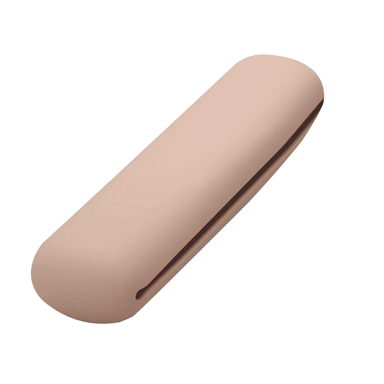 Premium Silicone Makeup Brush Holder - Travel-Friendly Cosmetic Brush Organizer Bag for Women & Men (Khaki, One Size) | Perfect for Home Vanity, Gym Bag & On-The-Go Makeup Storage