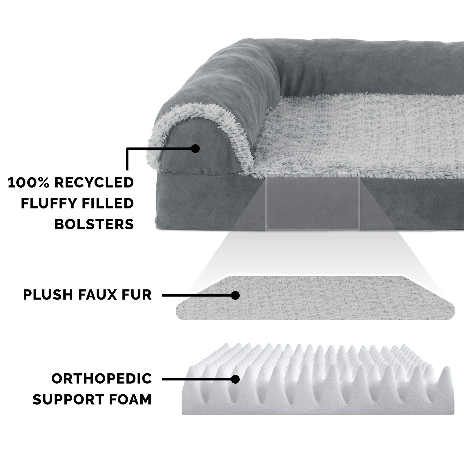 Furhaven Orthopedic Dog Bed for Small/Medium Dogs - Washable Cover for Pets Up to 35 lbs - Perfect for Living Room & Bedroom Use