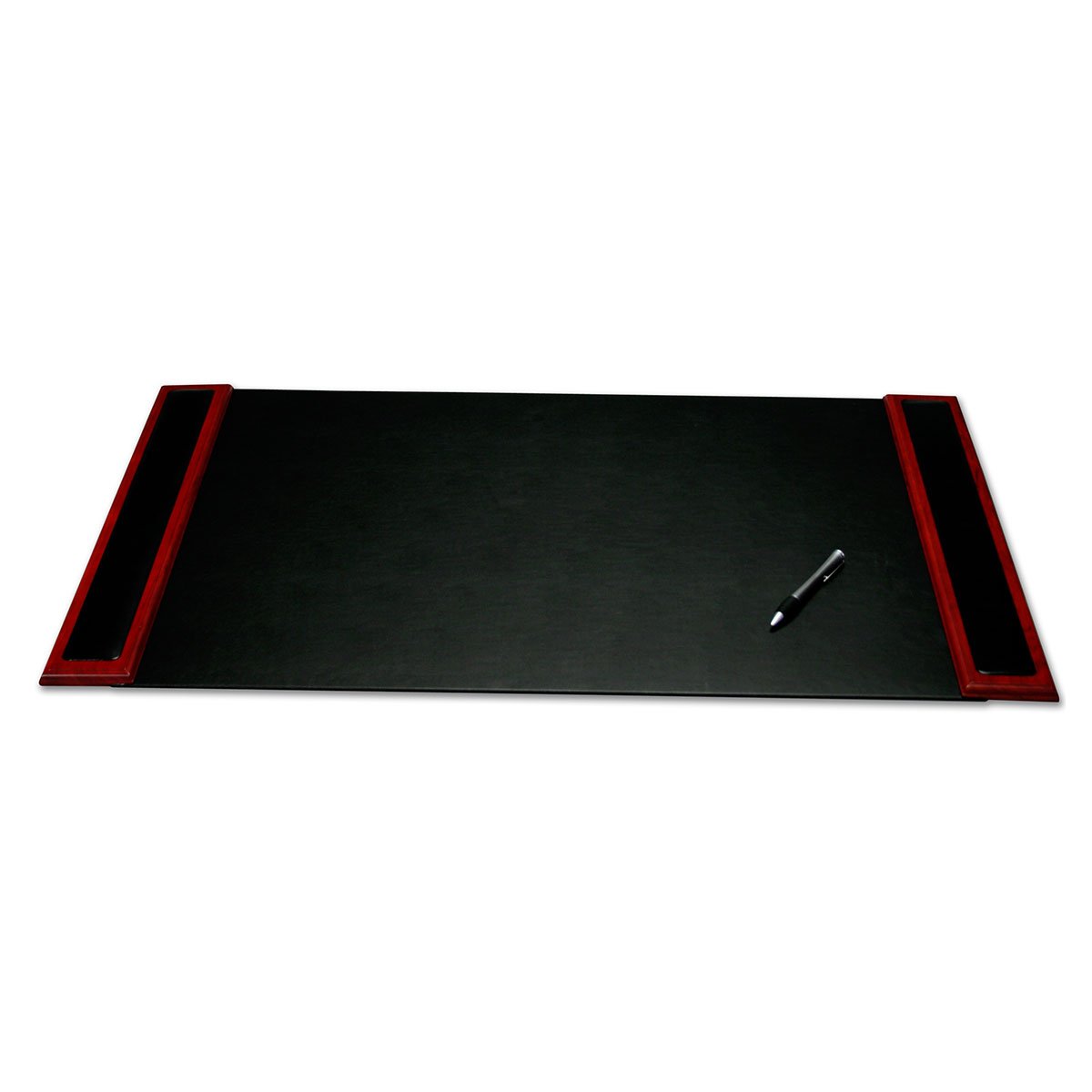 Premium Rosewood & Leather 3-Piece Desk Set (D8037) - Elegant Office Organizer for Pens, Business Cards & Stationery - Perfect for Home Office, Executive Gifts & Corporate Decor