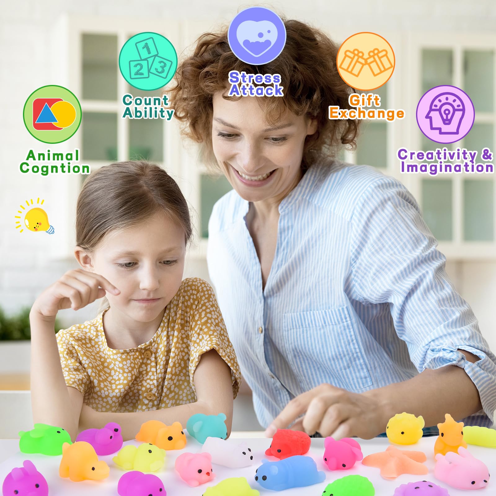 30PCS Kawaii Squishy Toys - Mochi Stress Relief Fidget Toys for Kids, Party Favors, Classroom Prizes & Christmas Goodie Bags - Cute Sensory Toys for Anxiety Relief, Birthday Gifts & School Rewards (Perfect for Stress Relief, Party Giveaways & Sensory Play)