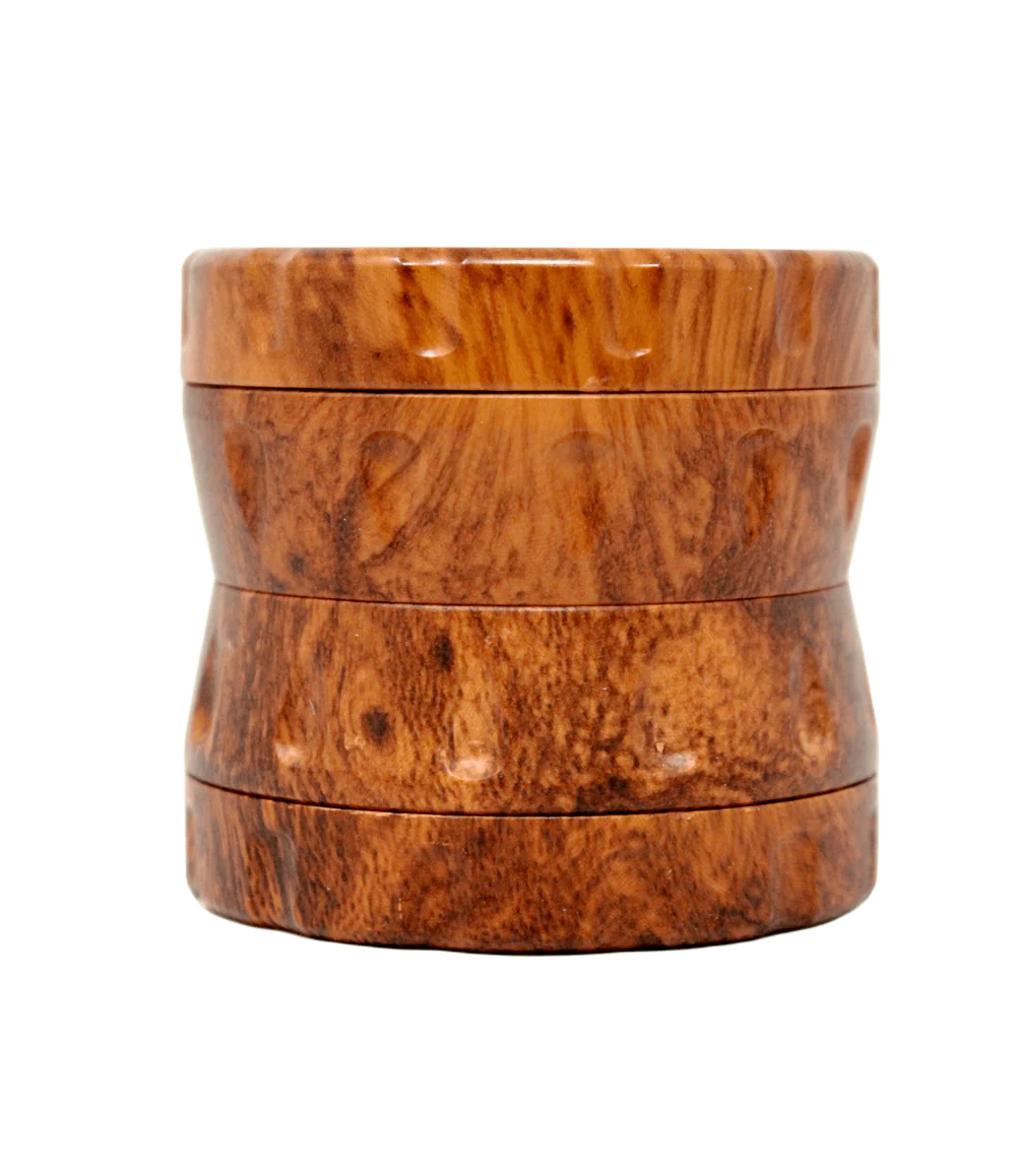 Premium EC420 Wood Grain 65mm 4-Piece Herb Grinder with Pollen Catcher - Perfect for Grinding Herbs, Spices & Tobacco for Smoking, Cooking & DIY Projects