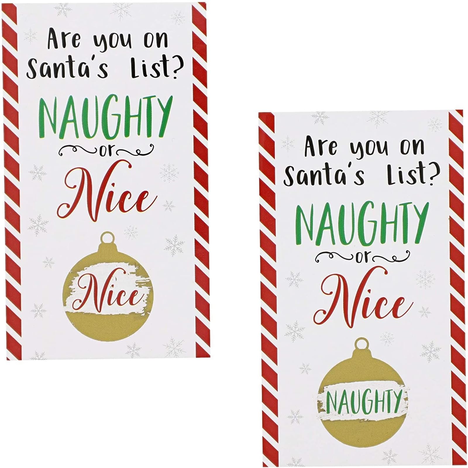 60 Pack Christmas Scratch Off Cards - Fun Holiday Party Game for Adults, Naughty or Nice Card Game for Office & Home Celebrations (2 x 3.5 in) - Perfect for Secret Santa, White Elephant Gifts & Family Game Nights