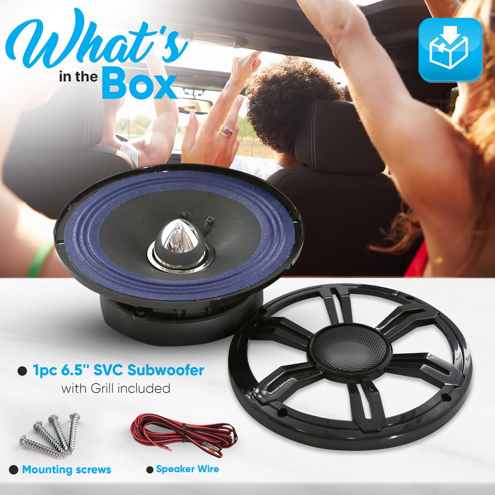 6.5 Inch Car Subwoofer - High Performance SVC Subwoofer for Deep Bass Sound | Perfect for Car Audio Systems, Home Theater, and DJ Setups