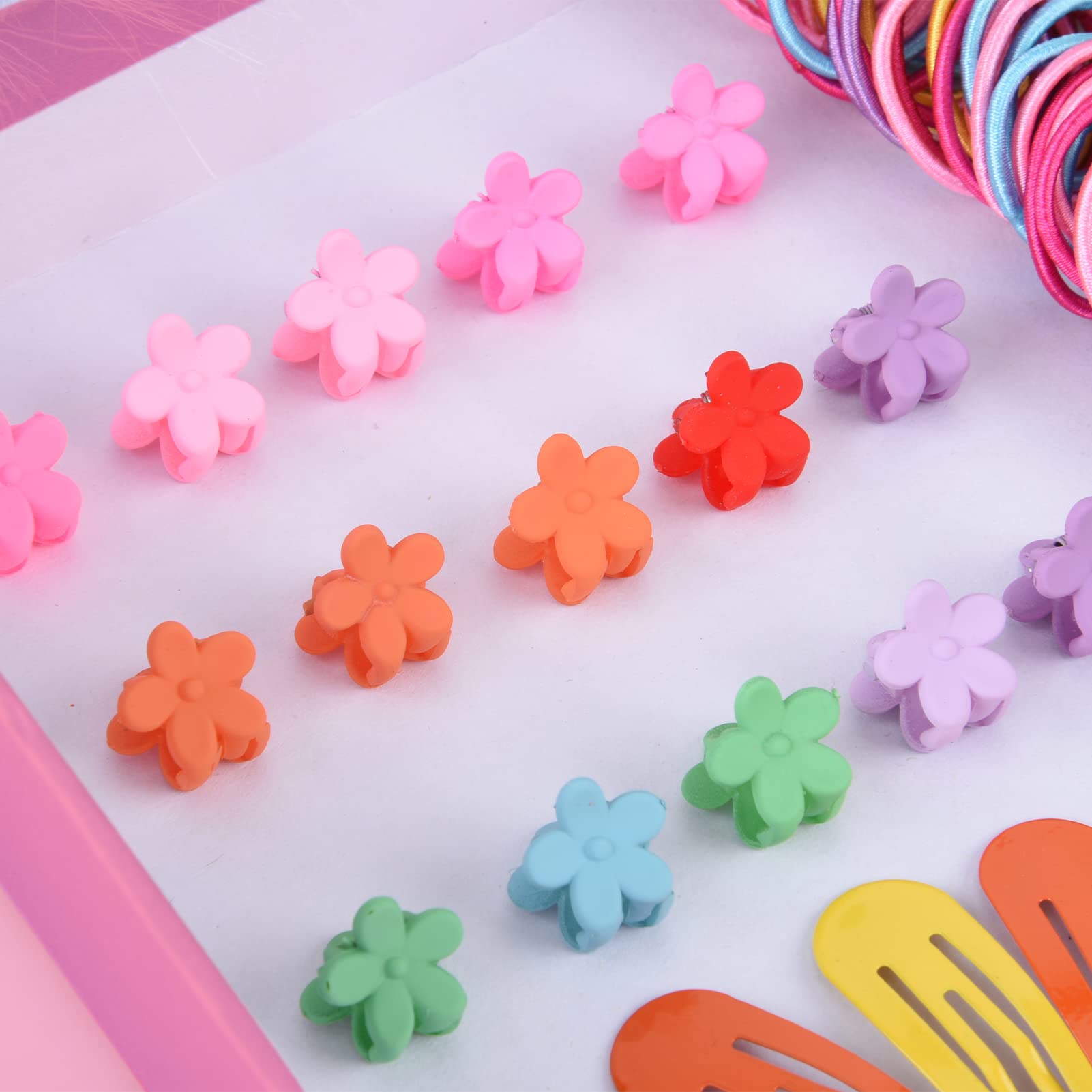 FRIUSATE 880pcs Girls Hair Clips & Hair Ties Set for School & Party