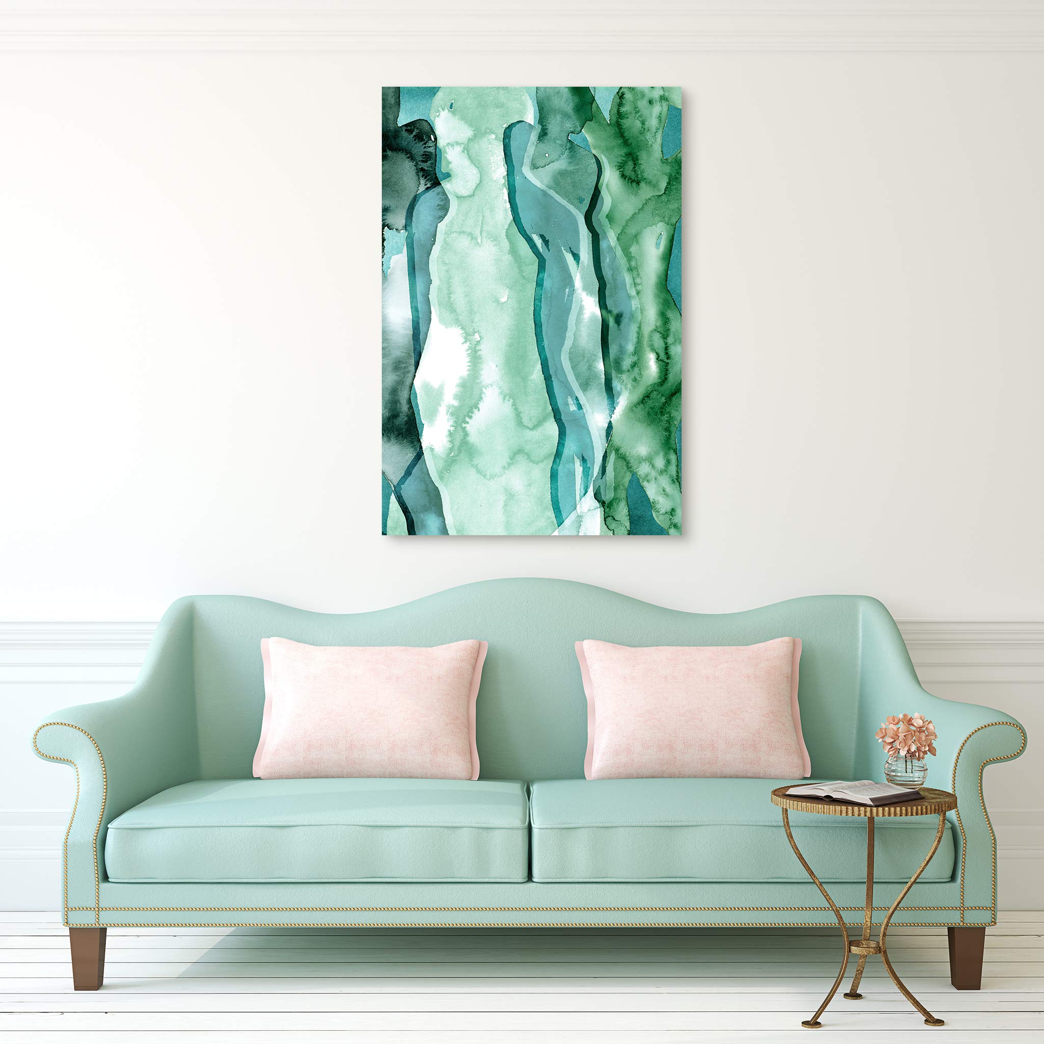 Empire Art Direct Floating Glass Wall Art - Frameless Tempered Glass Panel for Women's Decor, 48x32 Inches, Ready to Hang - Perfect for Living Room, Bedroom & Office Decor