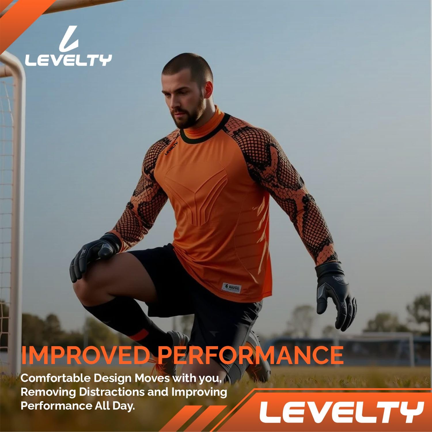 Premium Multi-Padded Goalkeeper Jersey for Adults & Kids - Long Sleeve Football Goalie Shirt for Men & Youth - Perfect for Soccer Matches, Training & Team Sports