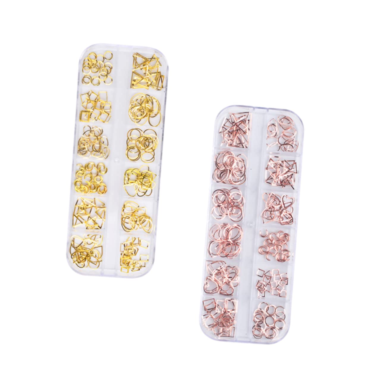KALLORY 2 Boxes Nail Art Studs - Star Moon Hollow-Out Metal Rivet Gems for Nail Jewelry Decorations | Perfect for DIY Nail Art, Manicures, and Professional Salon Use