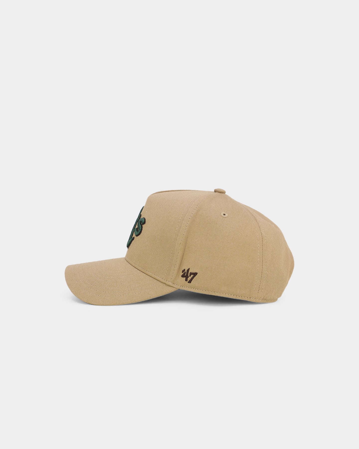 47 Brand Oakland Athletics 'Croc Hunter' MVP Snapback Hat - Khaki/Dark Green Adjustable Baseball Cap for Men & Women - Perfect for Baseball Games, Outdoor Sports and Streetwear Fashion