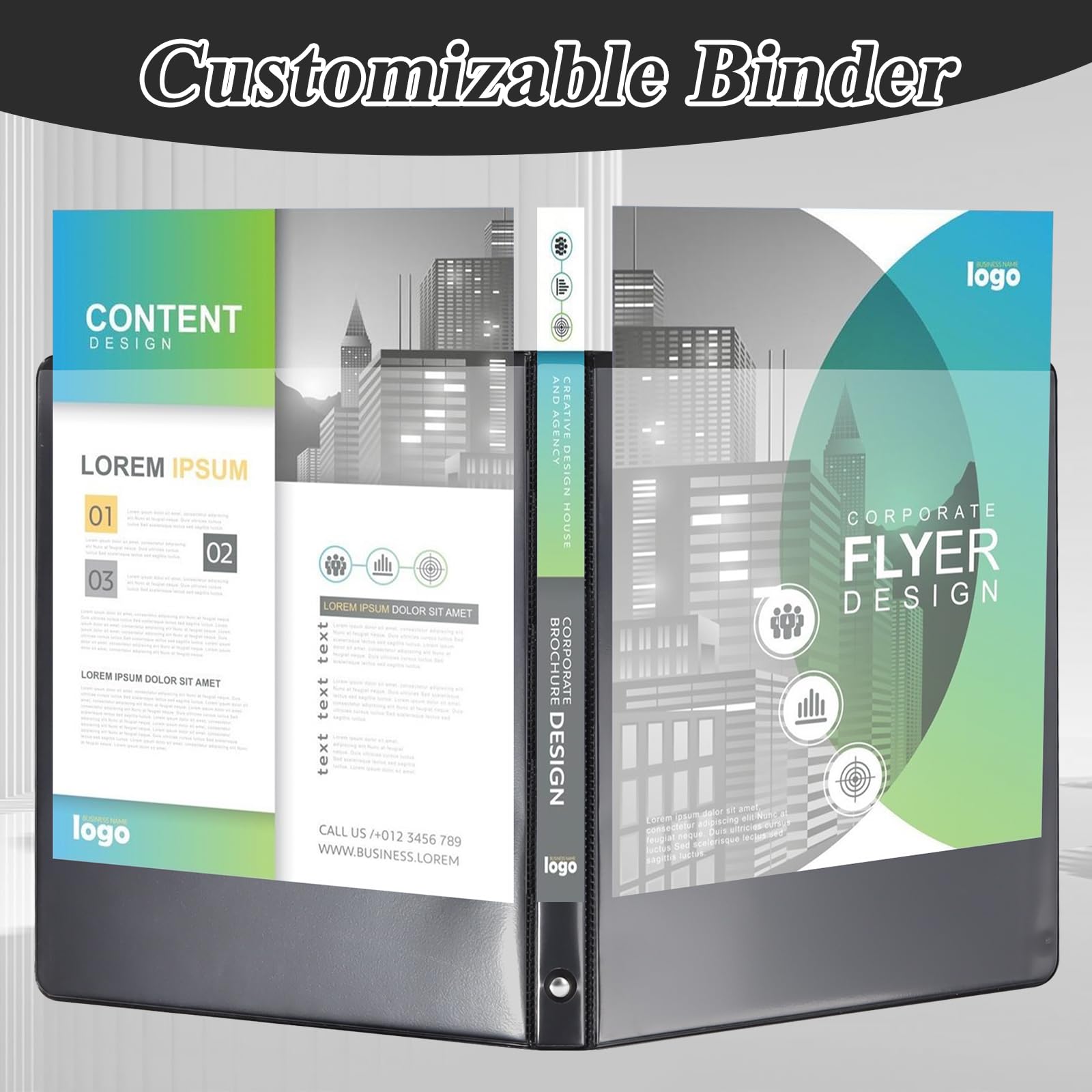 1-Inch Round Ring Binder 12-Pack - Black 3-Ring Binder for Letter Size Paper, School Supplies, Office Organization & Presentation Documents | Durable for Classroom, Work & Home Use