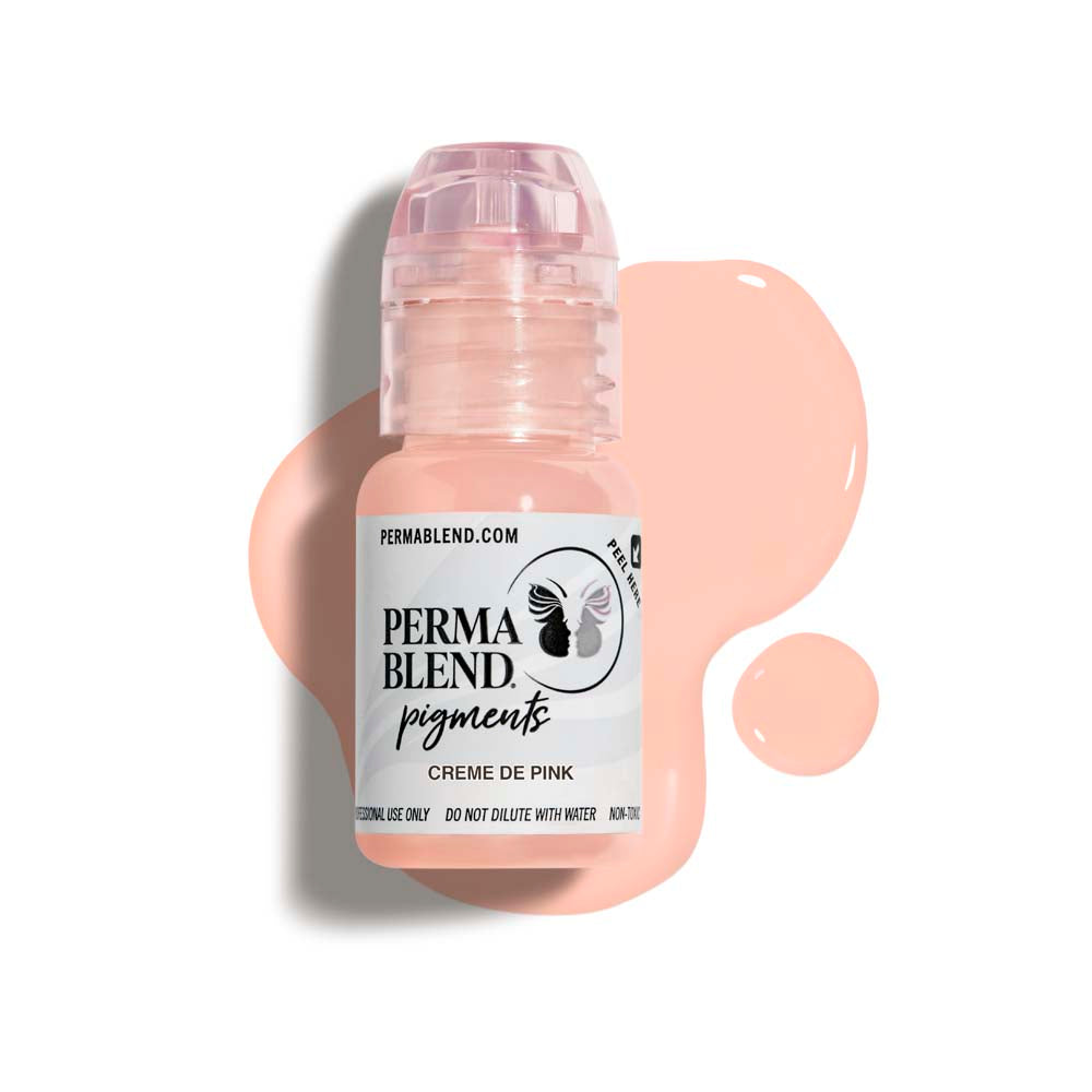 Perma Blend Creme De Pink Pigment - Professional Tattoo Ink for Vibrant Permanent Makeup & Body Art - Perfect for Eyebrows, Lips, and Cosmetic Tattooing