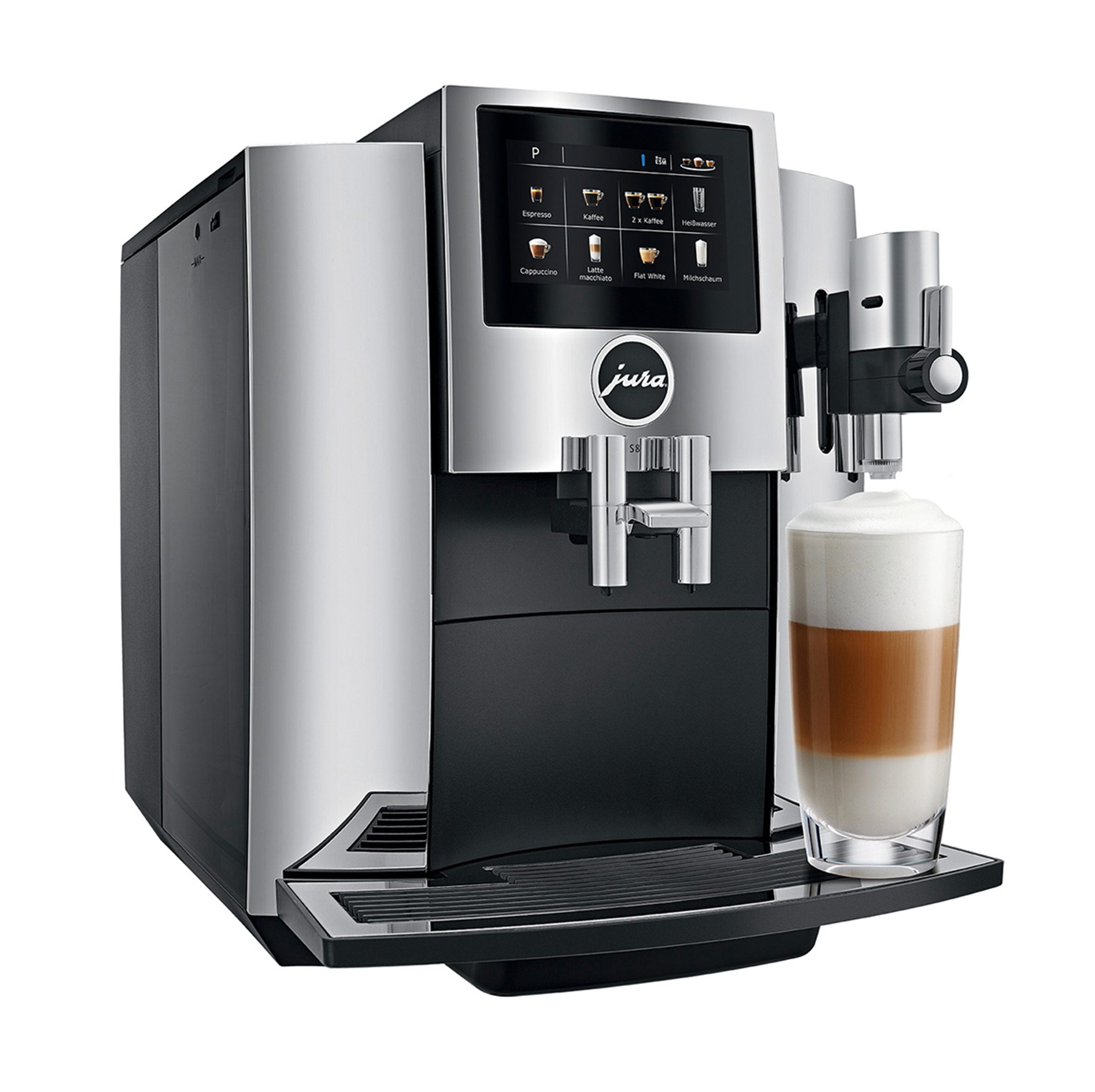 Jura S8 Automatic Espresso Machine - Premium Chrome Finish #15212 | Professional Coffee Maker for Home & Office Use