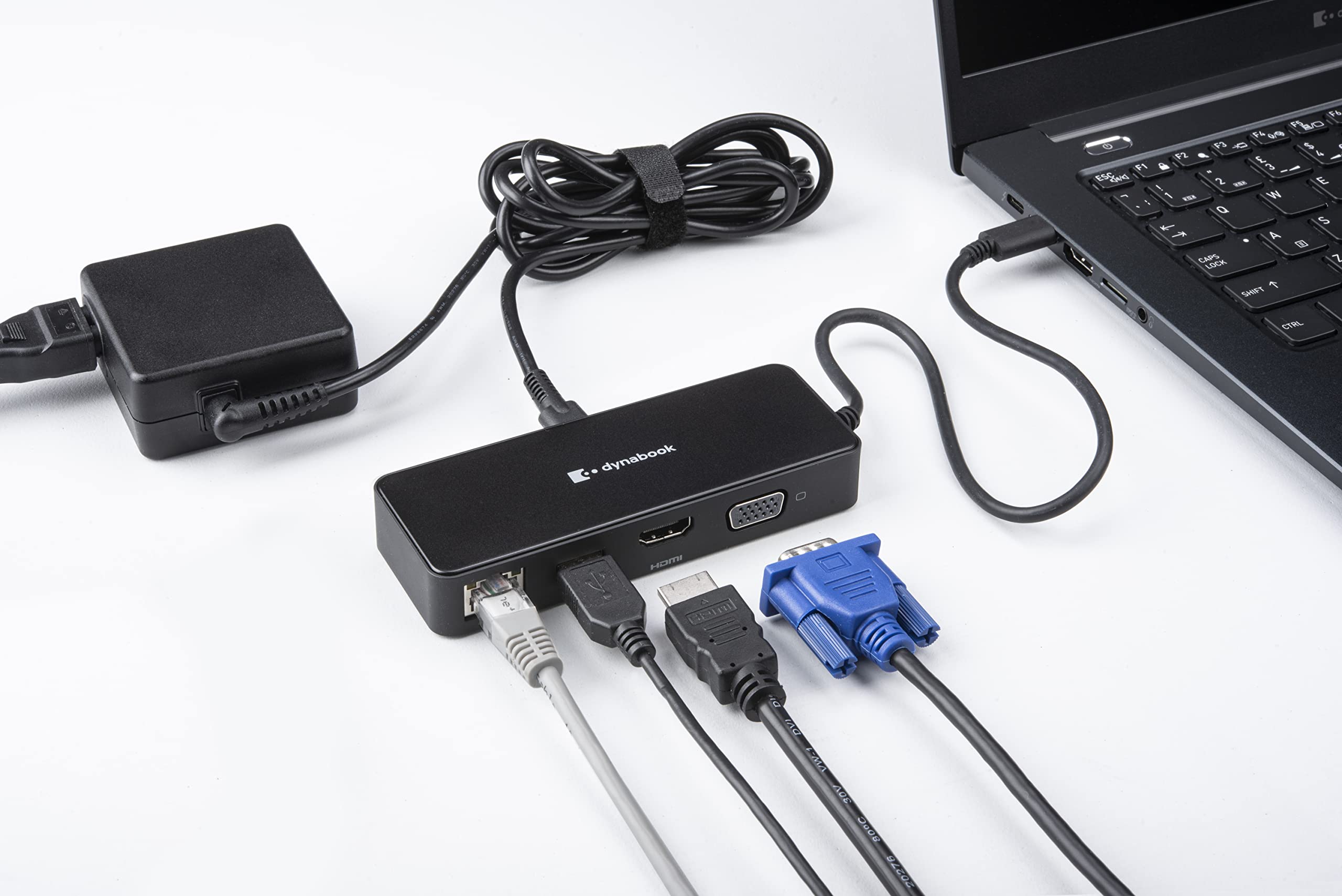 Dynabook 5-in-1 USB C Travel Adapter with HDMI/VGA/USB 3.0/LAN - Perfect for Business Travel & Presentations