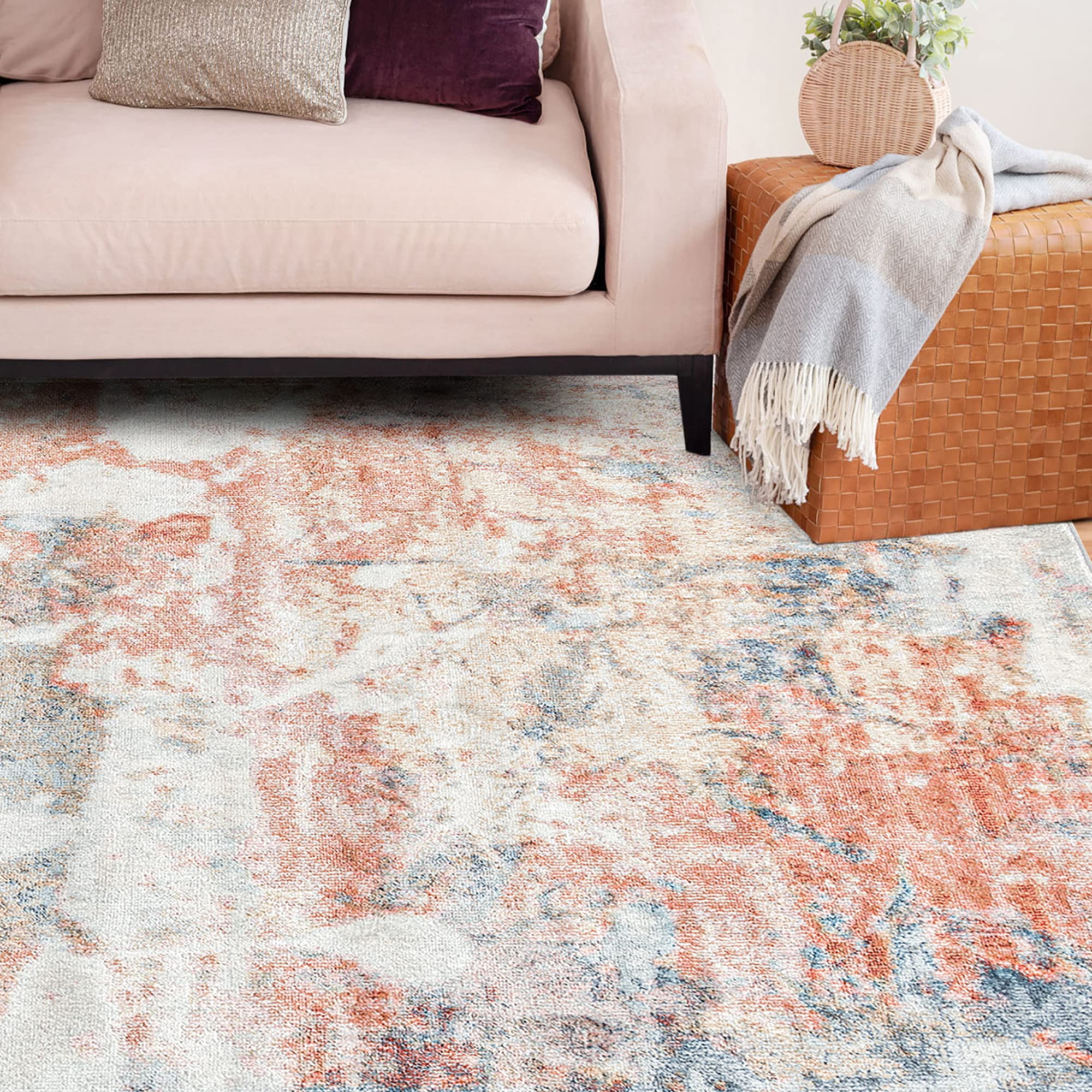 Amunra Large Modern 8x10 Area Rug - Soft Indoor Carpet for Living Room, Bedroom, Dining Room & Entryway - Non-Slip Kitchen Rug - Contemporary Home Decor - Perfect for Cozy Spaces & High Traffic Areas