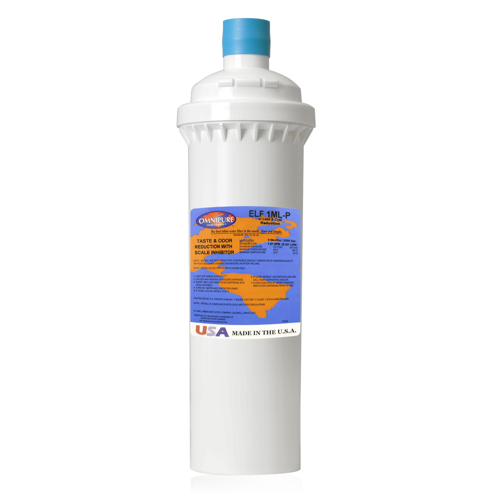 Omnipure FI-ELF-1ML-P White Water Filter Cartridge - Single Unit Replacement for Clean Drinking Water | Perfect for Home, Office & RV Use