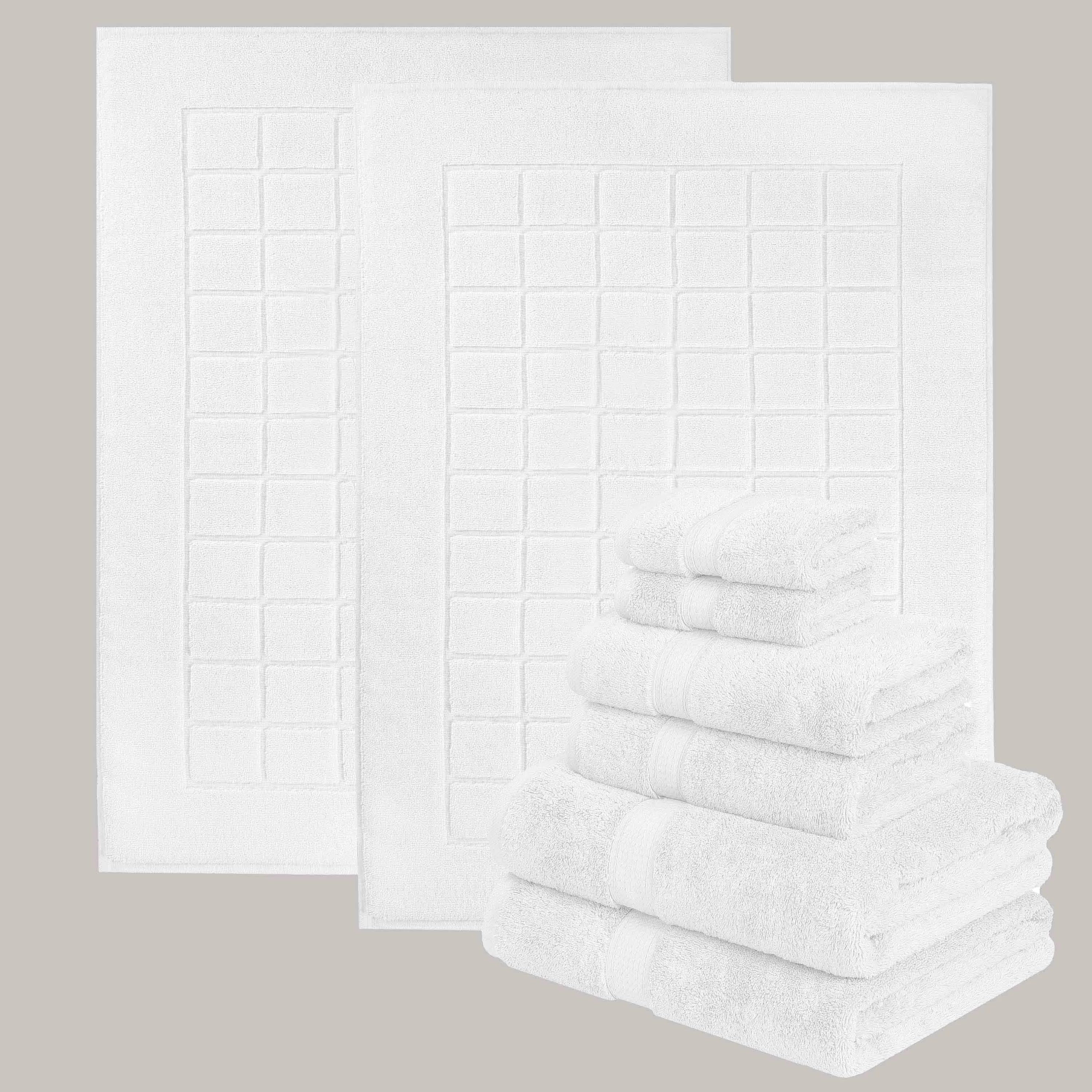 8-Piece Signature Plush Bath Bundle Set - Ultra Soft Towels, Washcloths & Bath Mat for Spa-Like Luxury at Home | Perfect for Bathrooms, Showers & Gifts