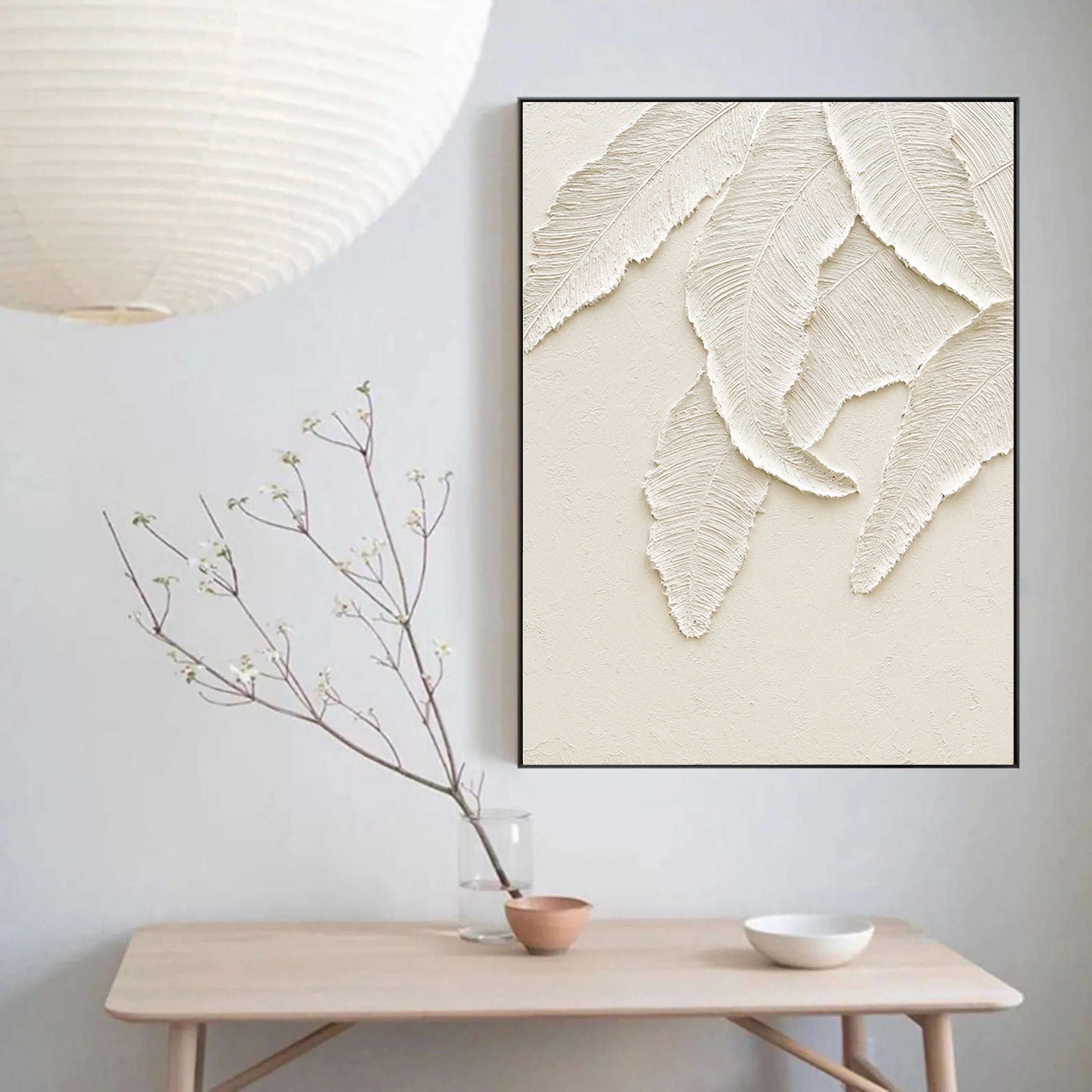 Minimalist Beige Textured Wall Art - Modern Abstract Canvas Painting for Living Room, Bedroom & Office Decor #MM037