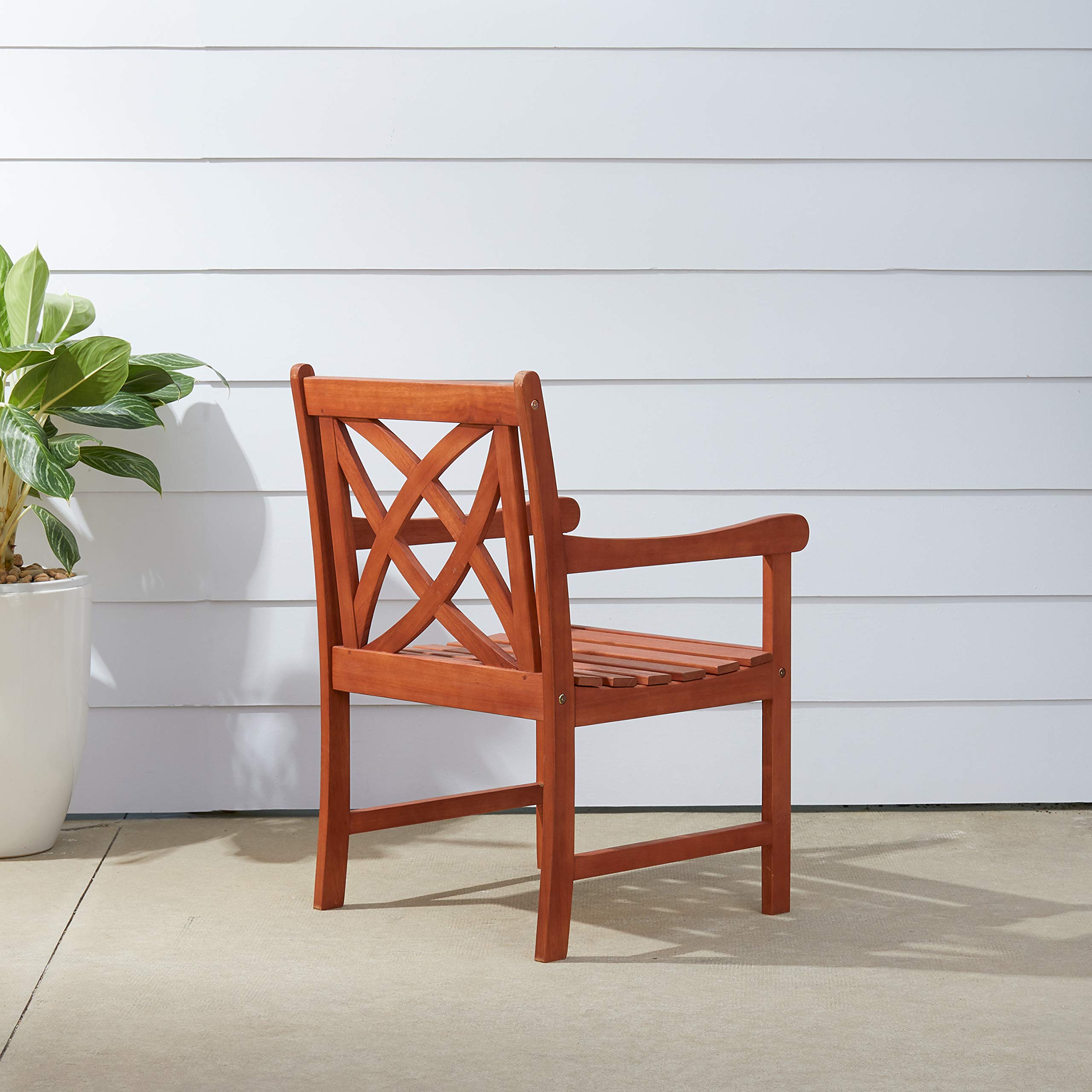 VIFAH Malibu Outdoor Garden Armchair - Weather-Resistant Patio Lounge Chair for Backyard, Poolside, and Deck - Comfortable Relaxation Furniture for Garden, Terrace, and Outdoor Living Spaces