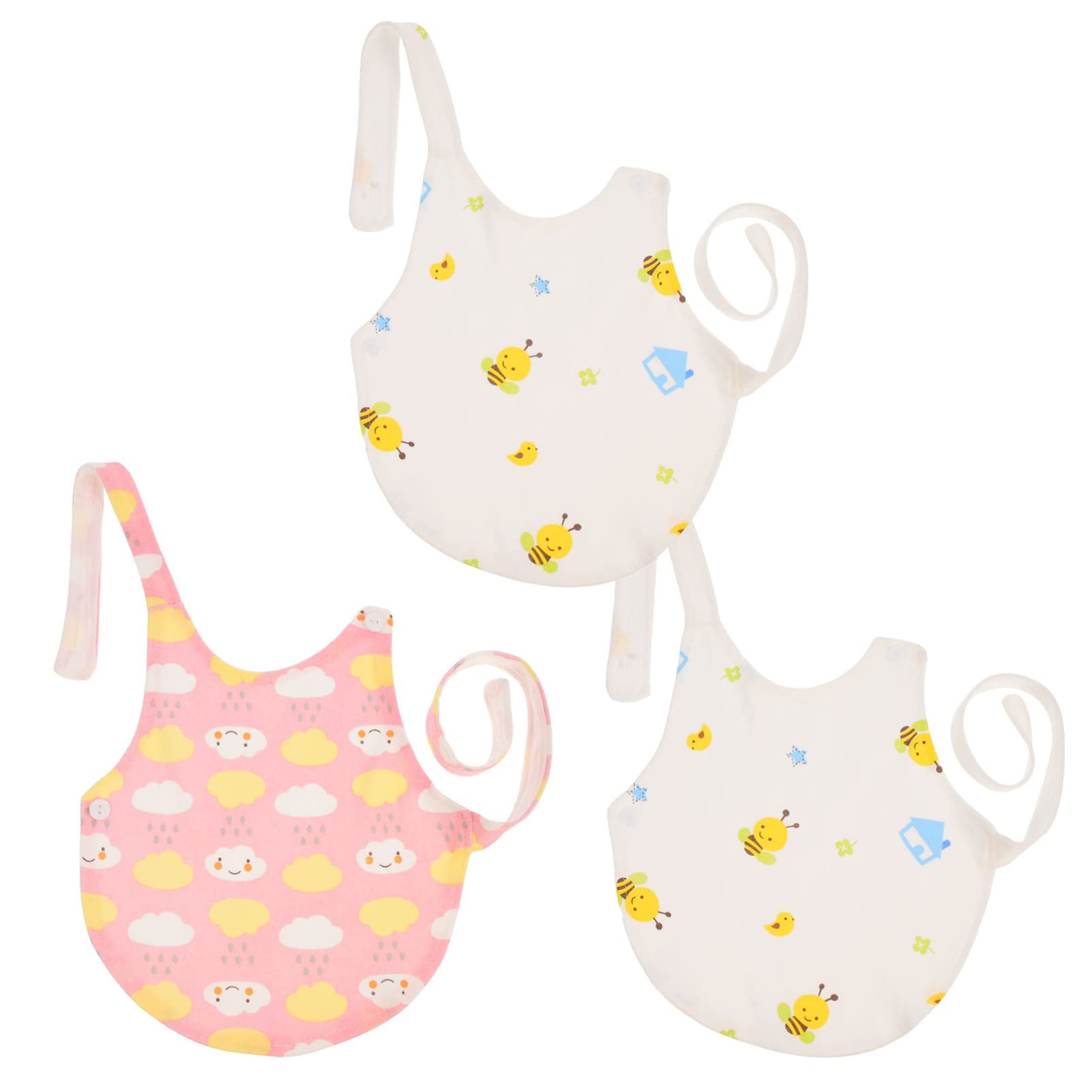 **Healifty 3-Pack Soft Cotton Baby Bibs for Newborns, Infants & Toddlers - Drool Proof, Teething & Feeding Bib Set - Perfect Shower Gift for Boys & Girls (Random Styles)** - Ideal for Mealtime, Teething, and Everyday Use