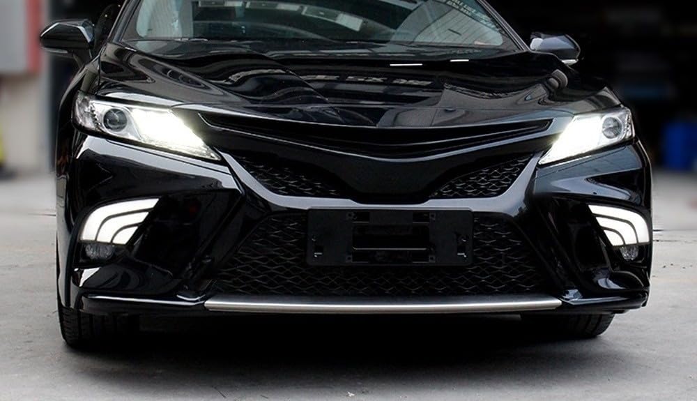 iJDMTOY Switchback LED Daytime Running Lights Assembly - Compatible with 2018-2020 Toyota Camry SE/XSE/TRD Models | JDM Style White/Amber DRLs with Sequential Turn Signals | Perfect for Night Driving & Car Customization
