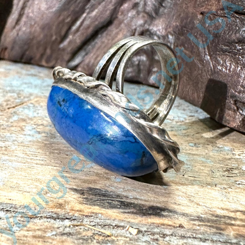 Sterling Silver Blue Lapis Lazuli Long Ring Size 5 - Southwestern Style Bohemian Jewelry for Women | Perfect for Casual Wear, Festivals, and Gift Giving