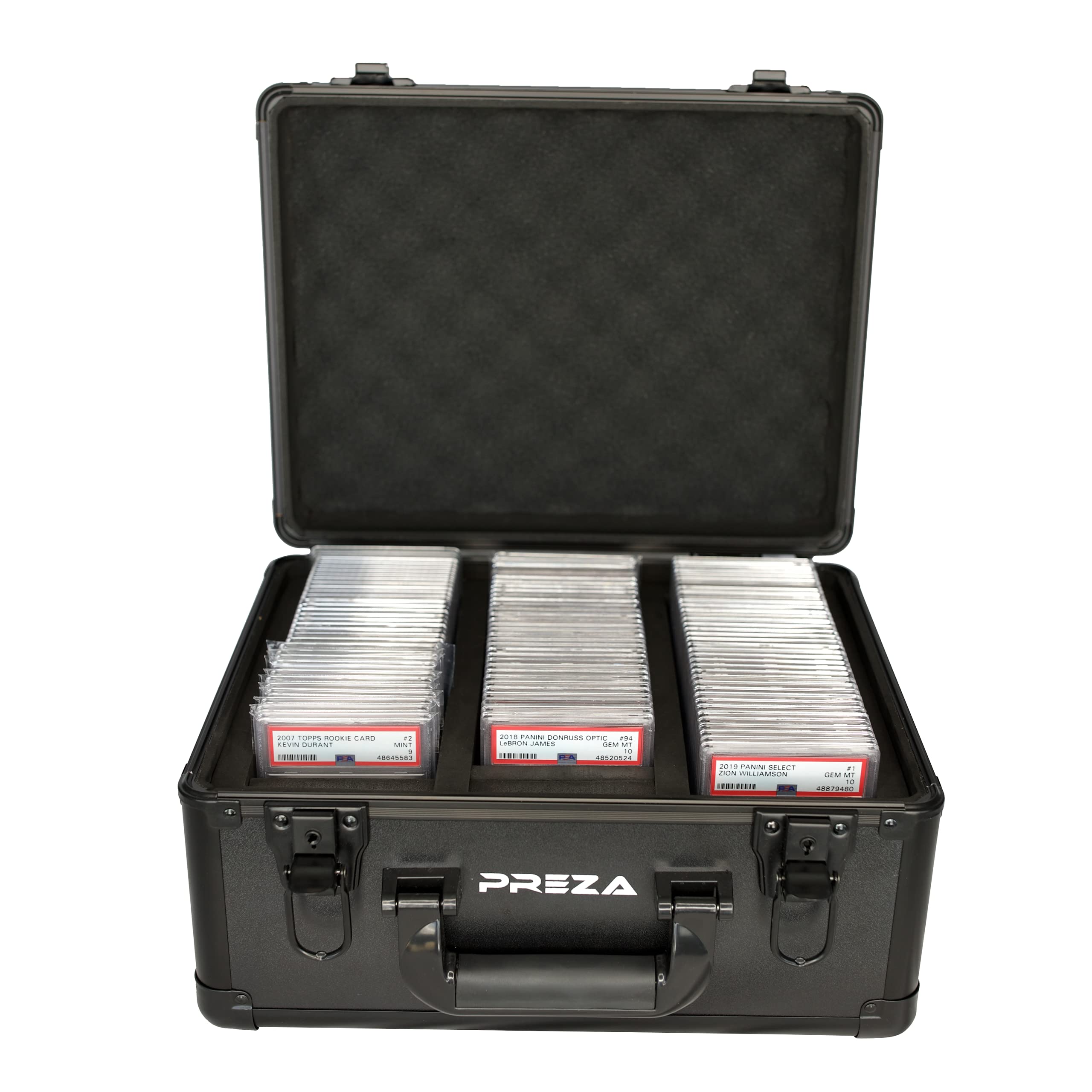 PREZA Graded Card Storage Box - Premium Slab Case Holder for PSA, BGS & CGC Trading Cards (Black) - Perfect for Collectors, Display & Protection