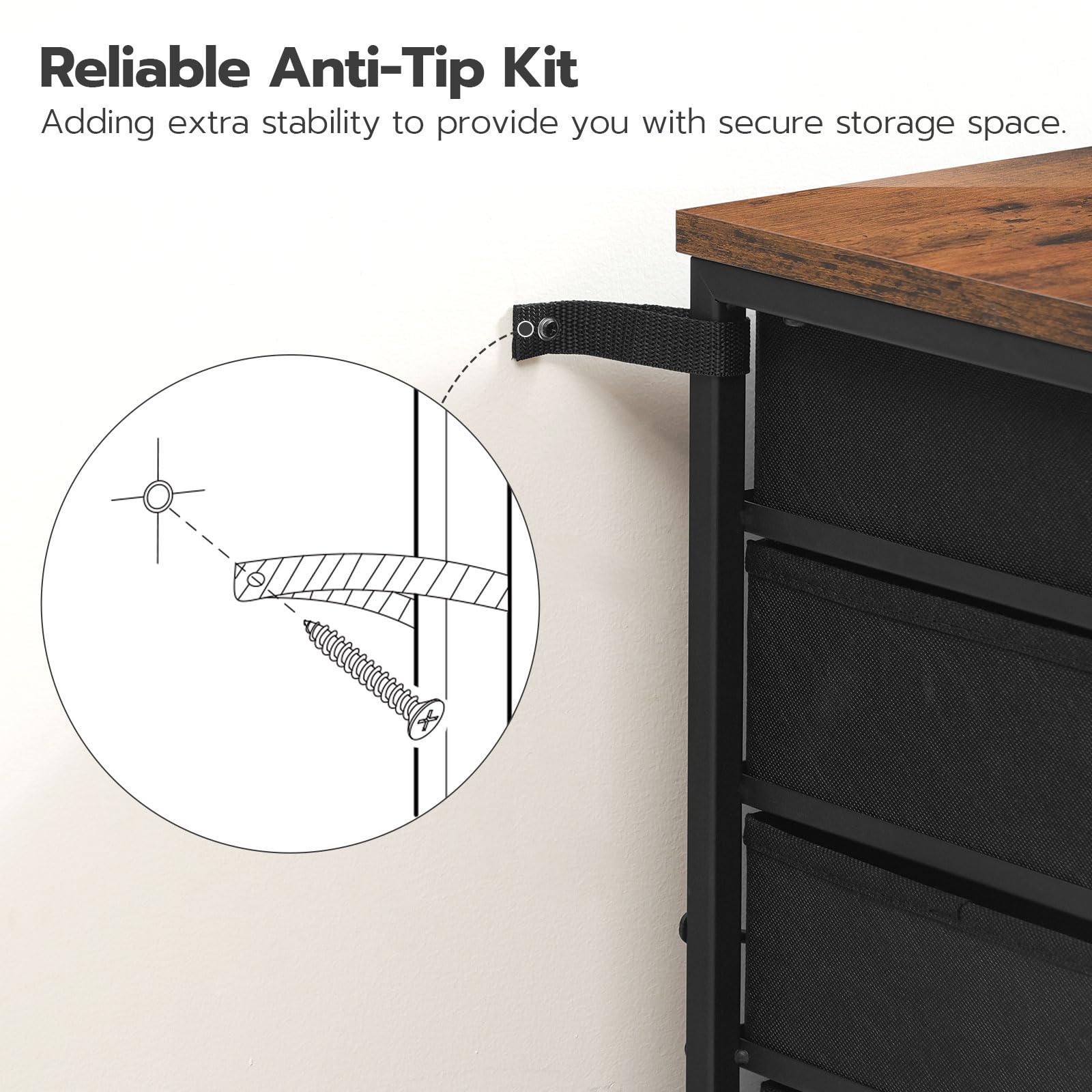 HOOBRO 5-Drawer Storage Cabinet - Black File Organizer with Wheels, Office Filing Cabinet & Rolling Printer Stand for Home Office, Living Room - Easy Assembly Nonwoven Drawers (Model BFK50WJ01) | Perfect for Document Storage & Printer Organization