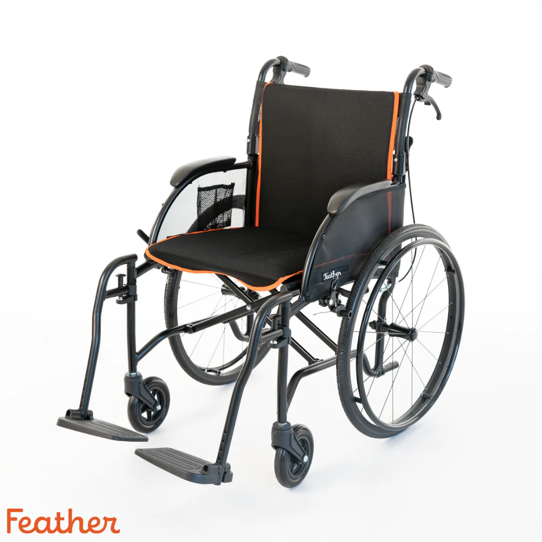 Featherweight® 13.5 lbs Lightweight Wheelchair - Ultra Portable Feather Chair for Seniors & Travel | Home Use, Outdoor Mobility & Airplane Transport