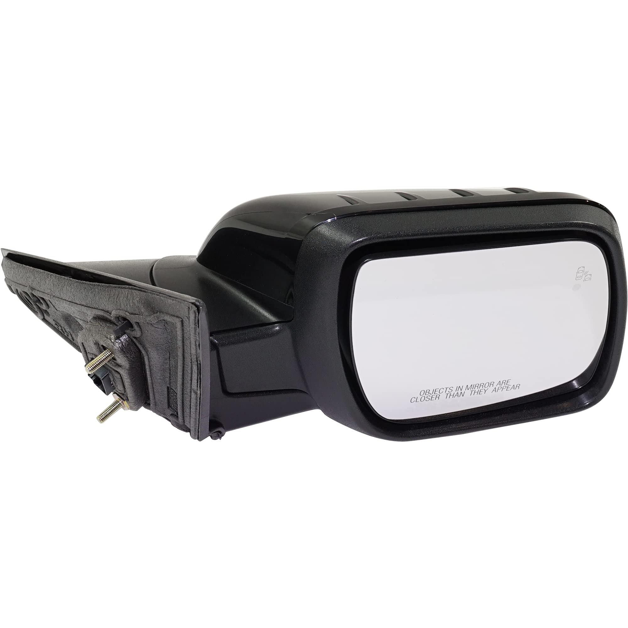 2016-2019 Ford Explorer Passenger Side Power Heated Mirror with Turn Signal, Blind Spot Monitor & Puddle Light | Manual Fold | Paintable Surface | Durable Replacement for Garage & Daily Driving