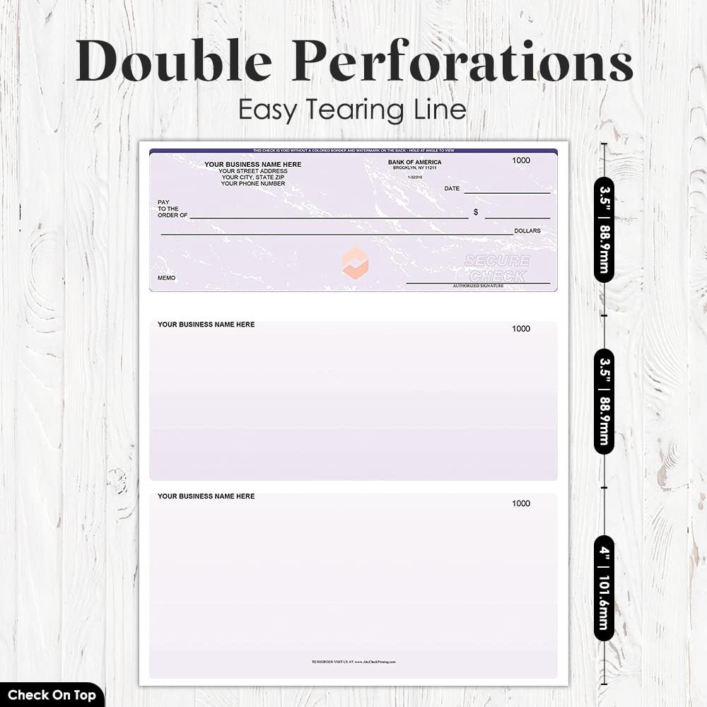 ABC Computer Checks Compatible with QuickBooks – 500 Linen Blue Sheets for Checks on Top | Perfect for Small Business Accounting & Office Use