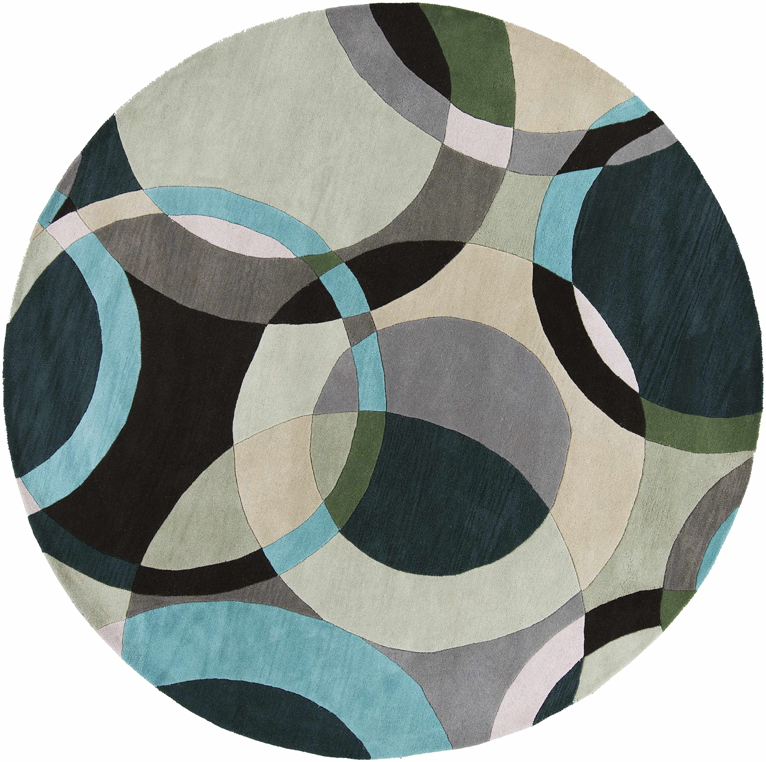 Modern Hauteloom Wyocena Wool Area Rug 8' x 11' - Soft Black & Blue Handwoven Rug for Living Room, Bedroom - Cozy Home Decor, Perfect for Family Gatherings & Relaxation