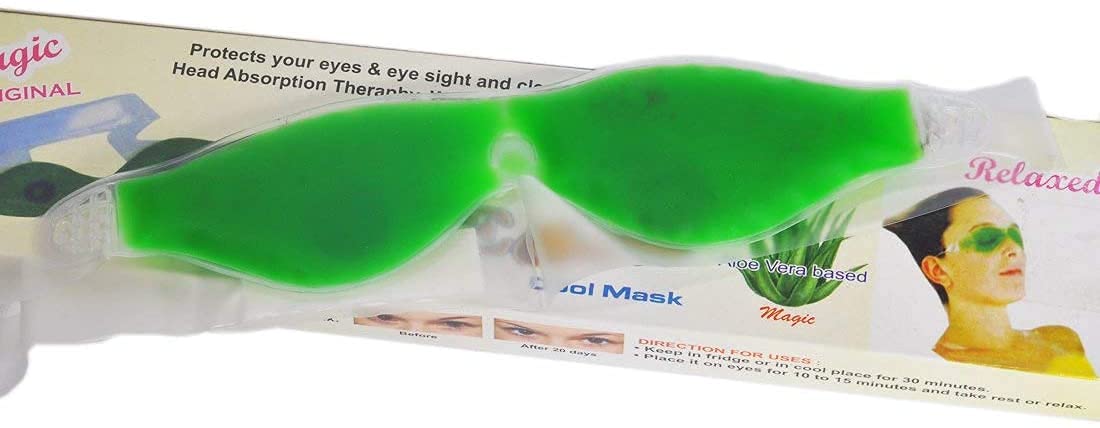 ALN® Aloe Vera Cooling Gel Eye Mask - Soothing Ice Pads for Dark Circles, Puffy Eyes & Fatigue Relief | Hydrating Sleep Mask for Men & Women | Perfect for Travel, Work & Nighttime Skincare (1 Pack)