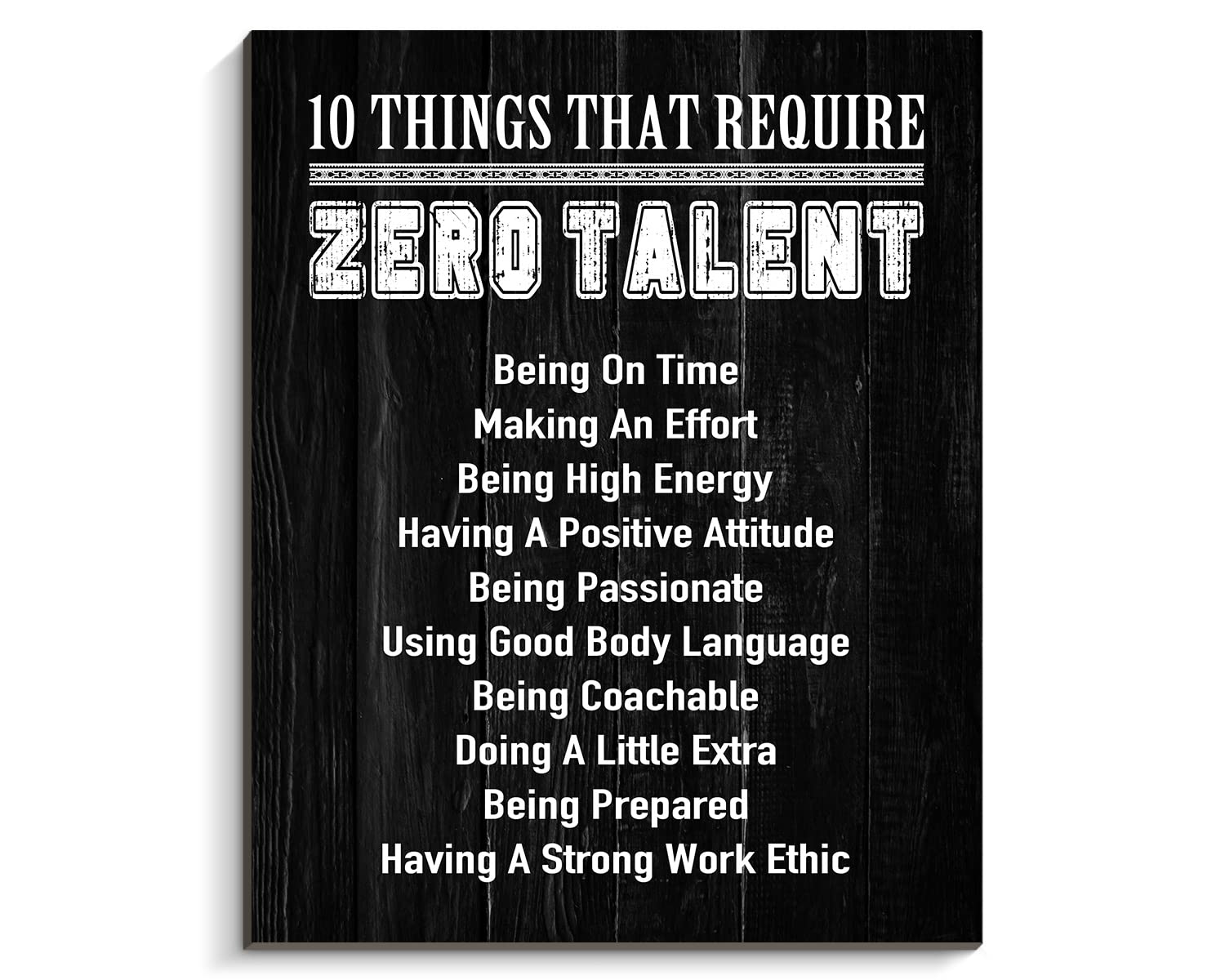 Artinme 10-Piece Motivational Wooden Wall Art Set - Inspirational Office & Home Decor, 8x10 Inch Black Wood Signs Plaques for Workplace, Living Room & Bedroom Wall Decoration