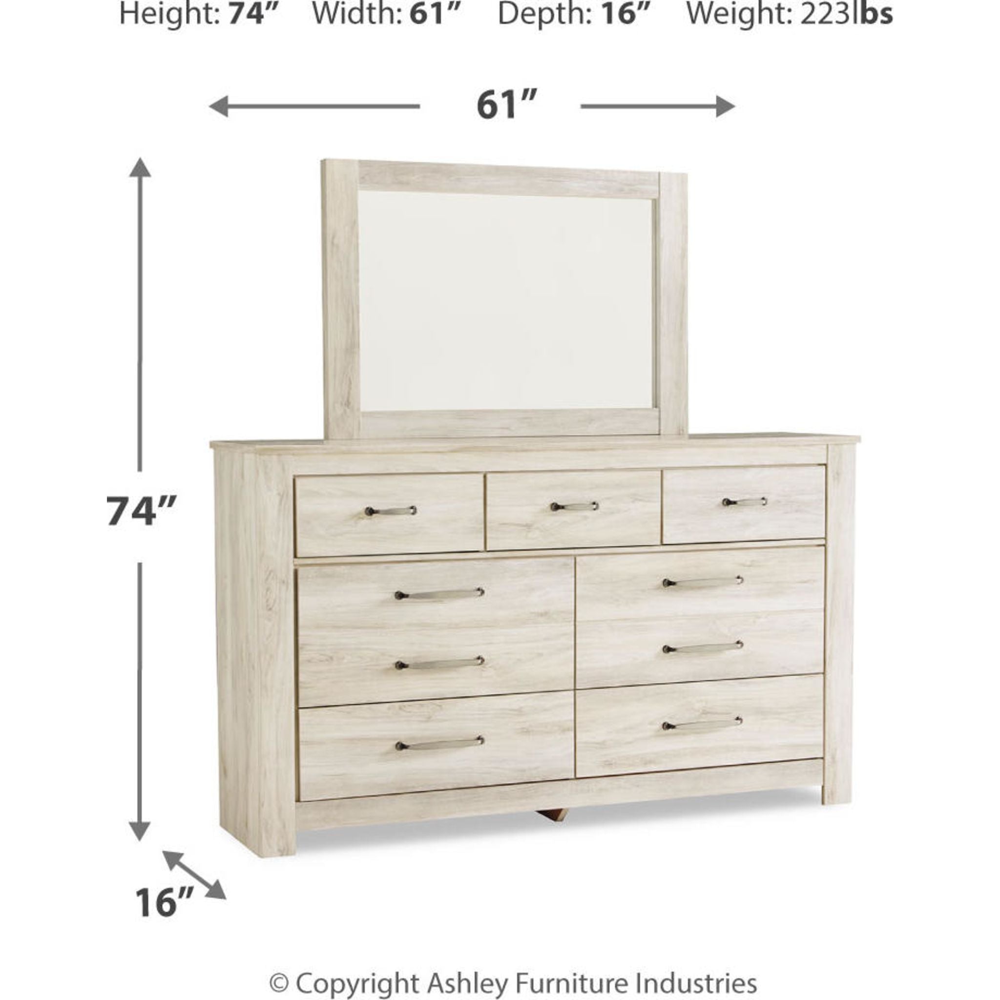 Bellaby 6-Piece King Size Storage Bedroom Set in Whitewash Finish - Perfect for Master Bedrooms and Spacious Guest Rooms