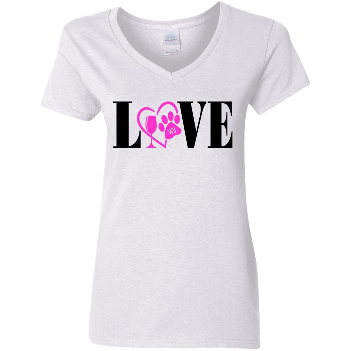 WineyBitches.co Women's 5.3 oz V-Neck T-Shirt - Soft Cotton Casual Tee for Everyday Wear, Girls Night Out & Wine Tasting Events