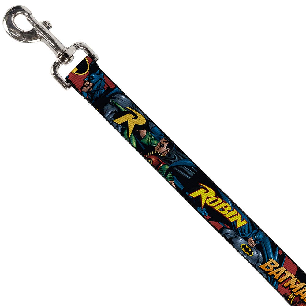 Batman & Robin Themed Dog Leash - 6 Feet Long, 0.5 Inch Wide, Burgundy Color - Perfect for Superhero Fans & Dog Walks in Parks or Neighborhoods